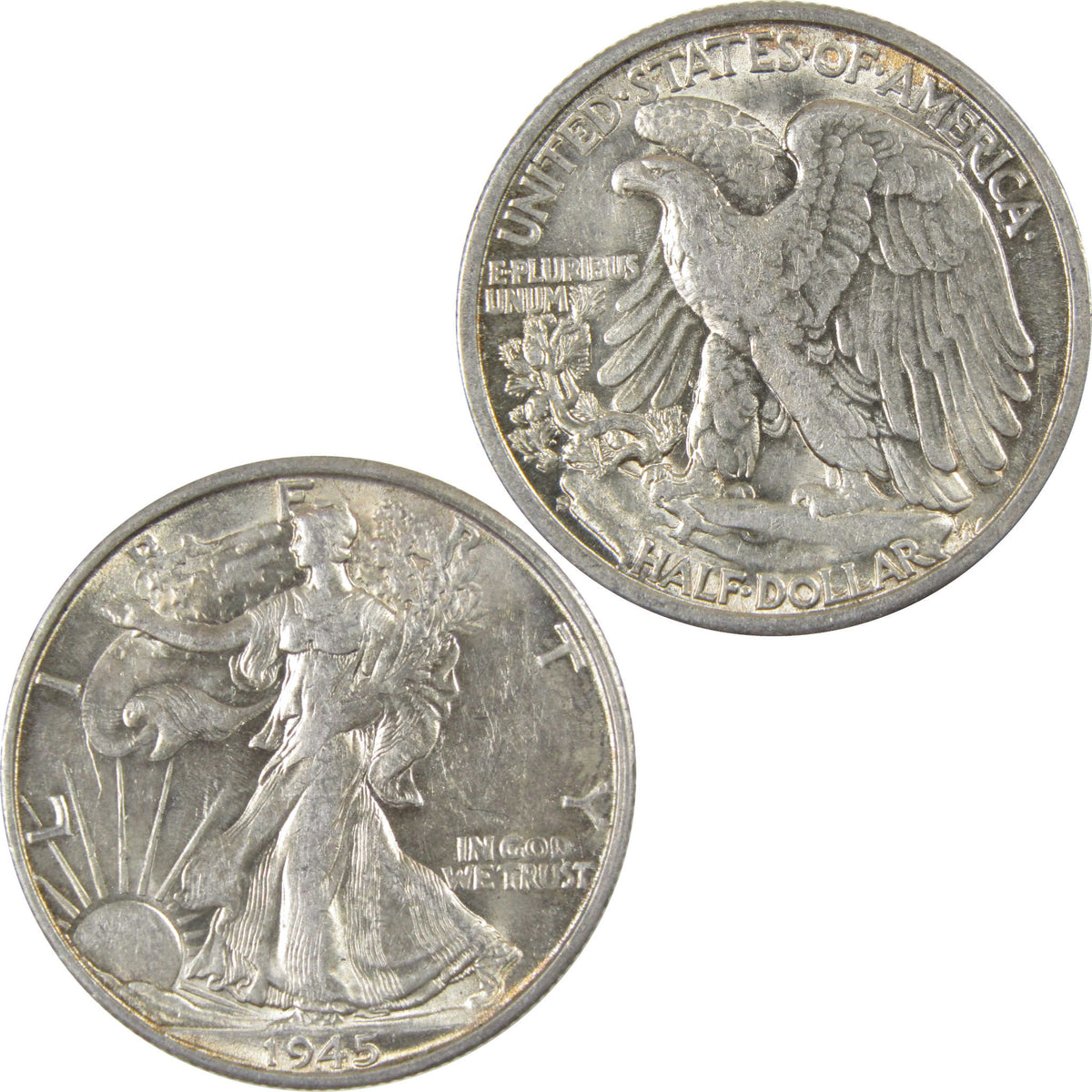 1945 S Liberty Walking Silver 50c Borderline Uncirculated SKU:I28680