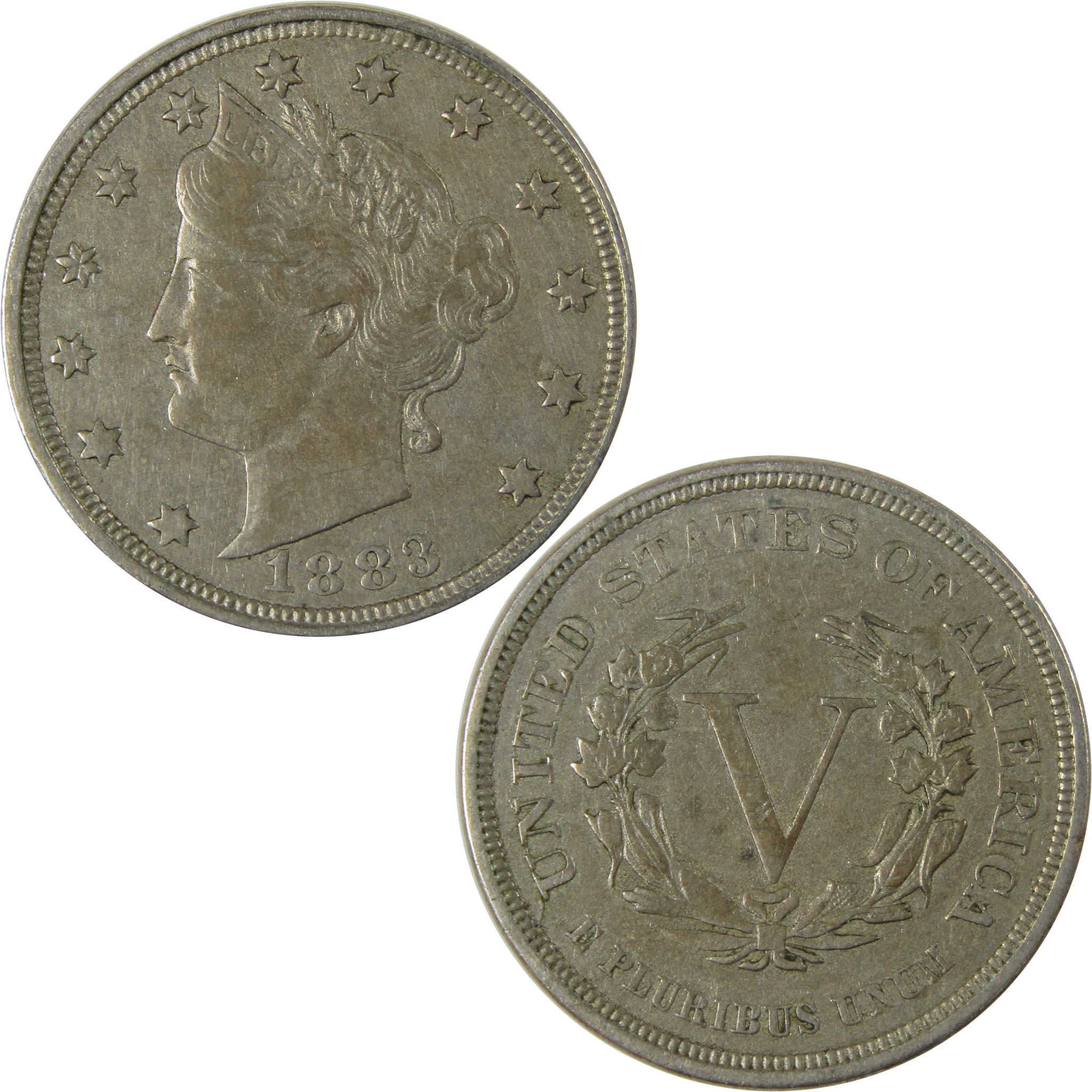1883 No Cents Liberty Head V Nickel XF EF Extremely Fine SKU:I26520