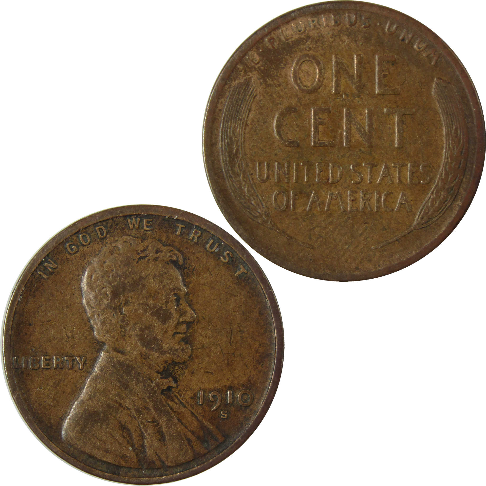 1910 S Lincoln Wheat Cent VF Very Fine Penny 1c Coin SKU:I27646