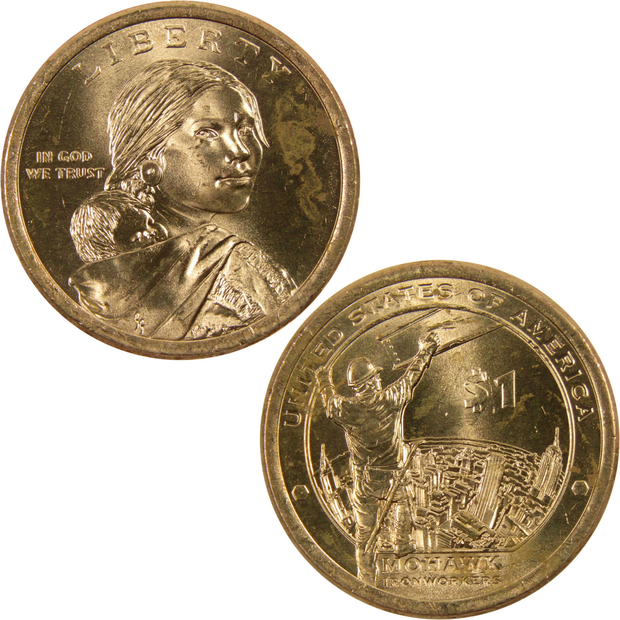 2015 P Mohawk Ironworkers Native American Dollar BU Uncirculated $1