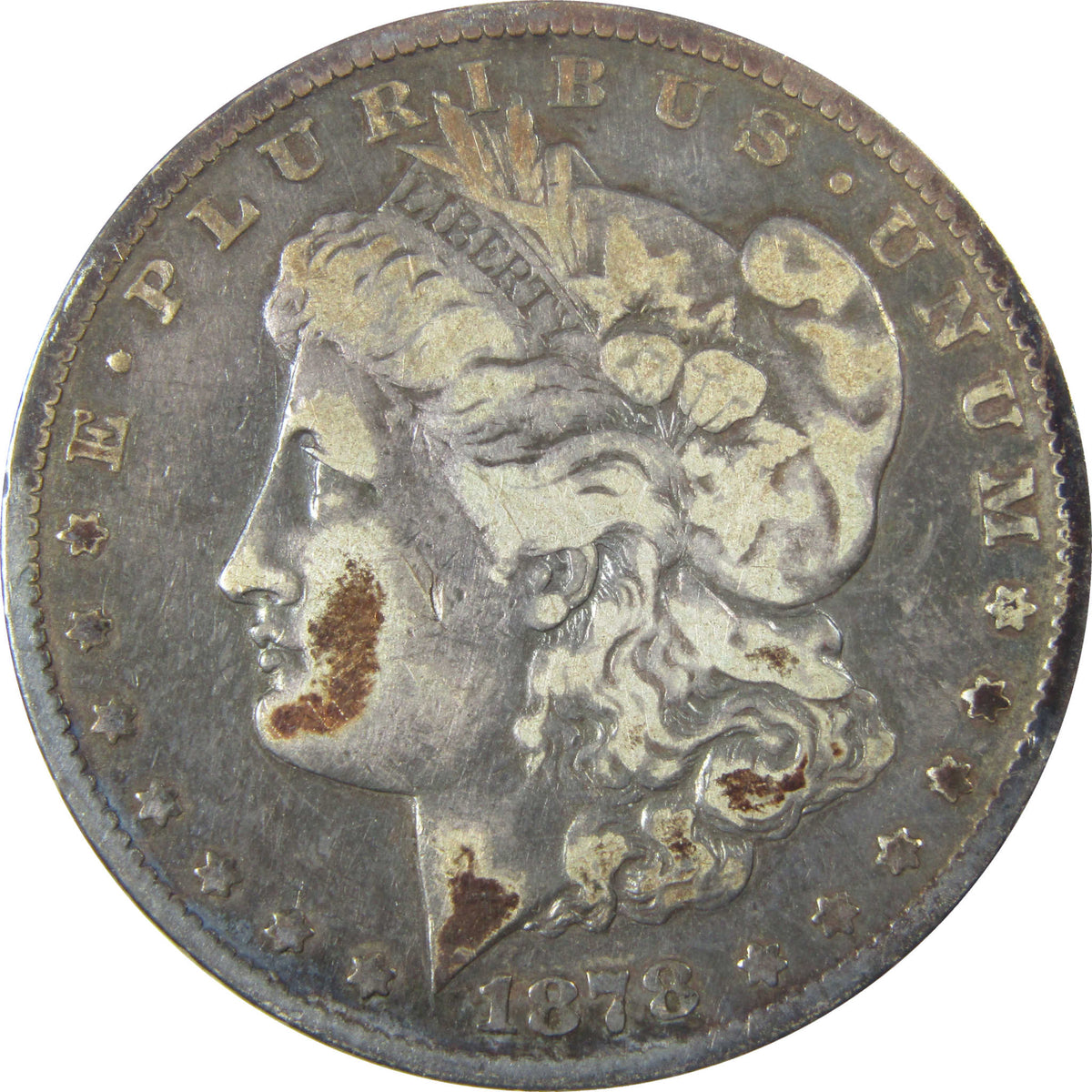 1878 CC Morgan Silver Dollar F Fine $1 Coin Collectible SKU:CP1590 - Morgan coin - Morgan silver dollar - Morgan silver dollar for sale - Profile Coins & Collectibles