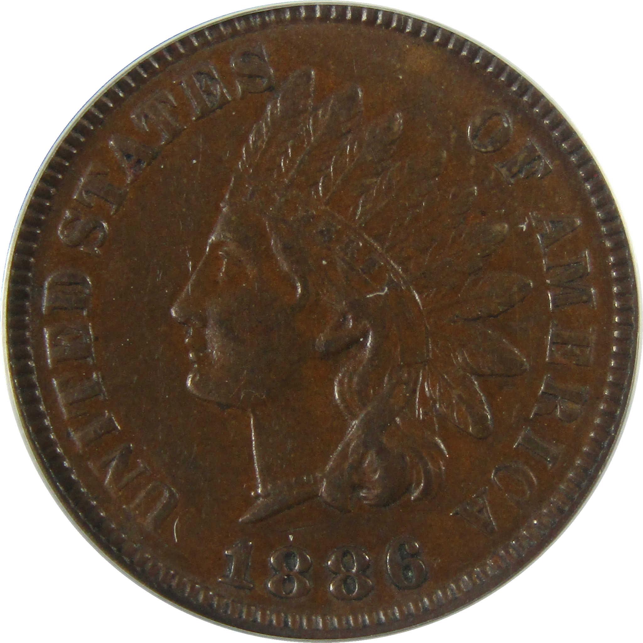 1886 Type 1 Indian Head Cent EF 45 ANACS Penny 1c Coin SKU:I28063