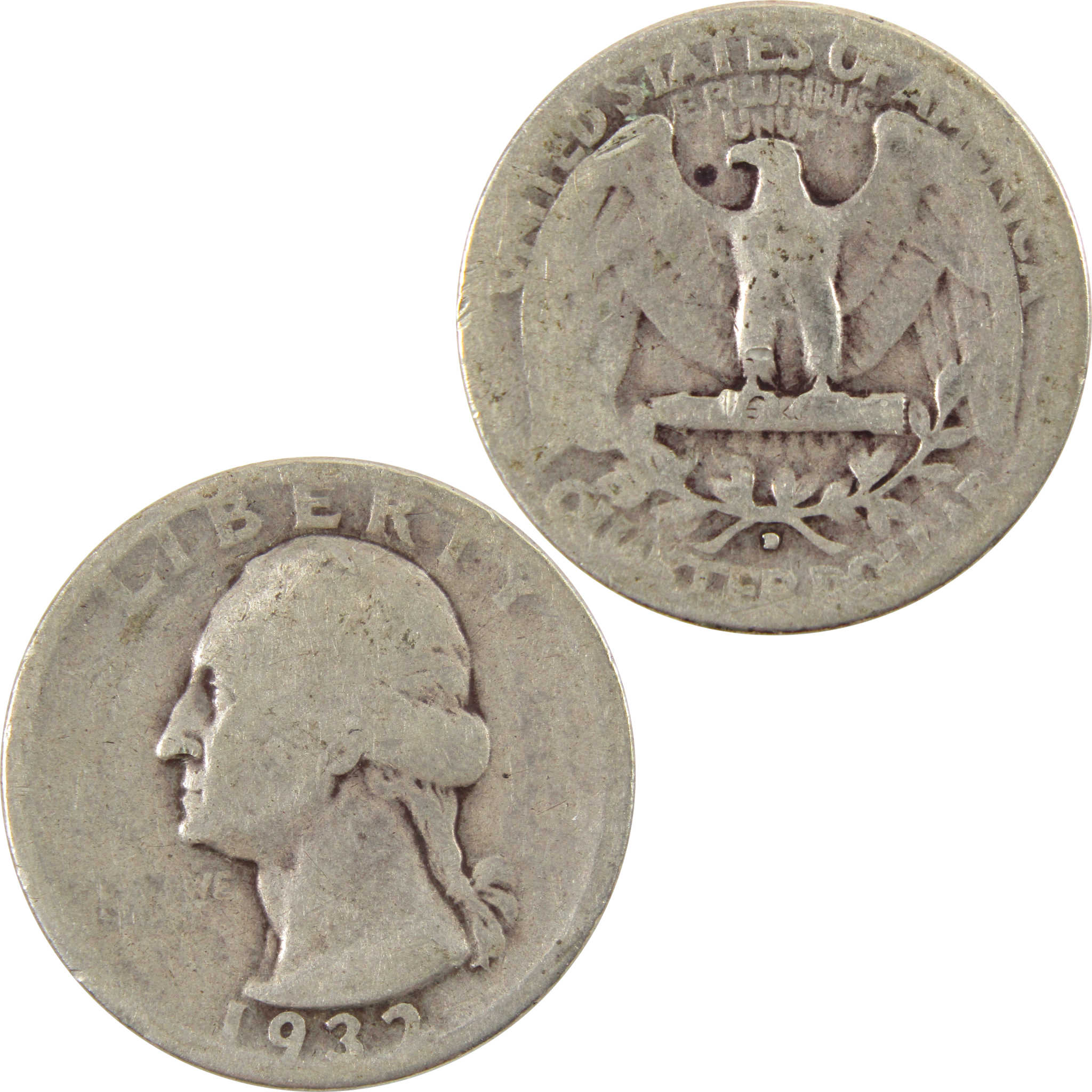 1932 D Washington Quarter AG About Good 90% Silver 25c Coin SKU:I9950