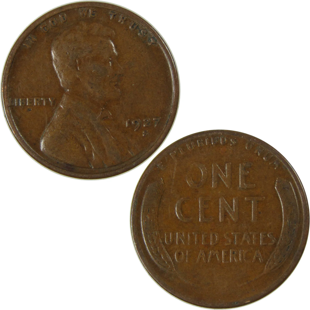 1927 S Lincoln Wheat Cent VG Very Good Penny 1c Coin SKU:I26688