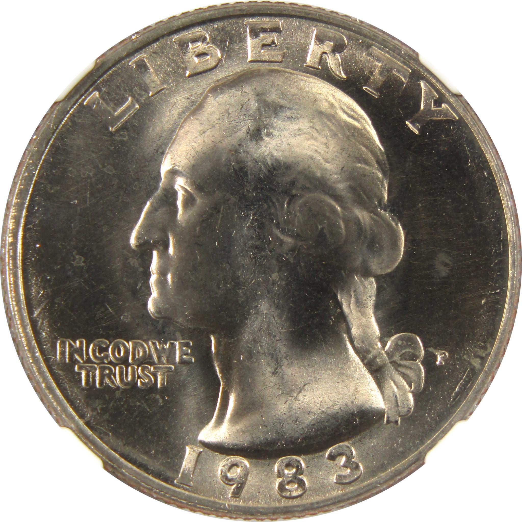 1983 P Washington Quarter MS 67 NGC Clad 25c Uncirculated SKU:I9558