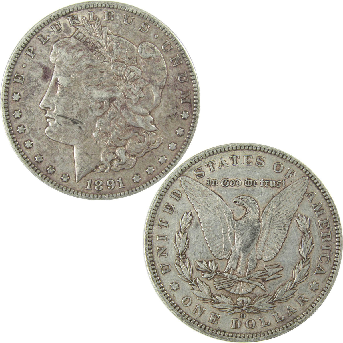 1891 O VAM-1A E on Reverse Morgan Silver Dollar VF Very Fine SKU:CP646 - Morgan coin - Morgan silver dollar - Morgan silver dollar for sale - Profile Coins & Collectibles