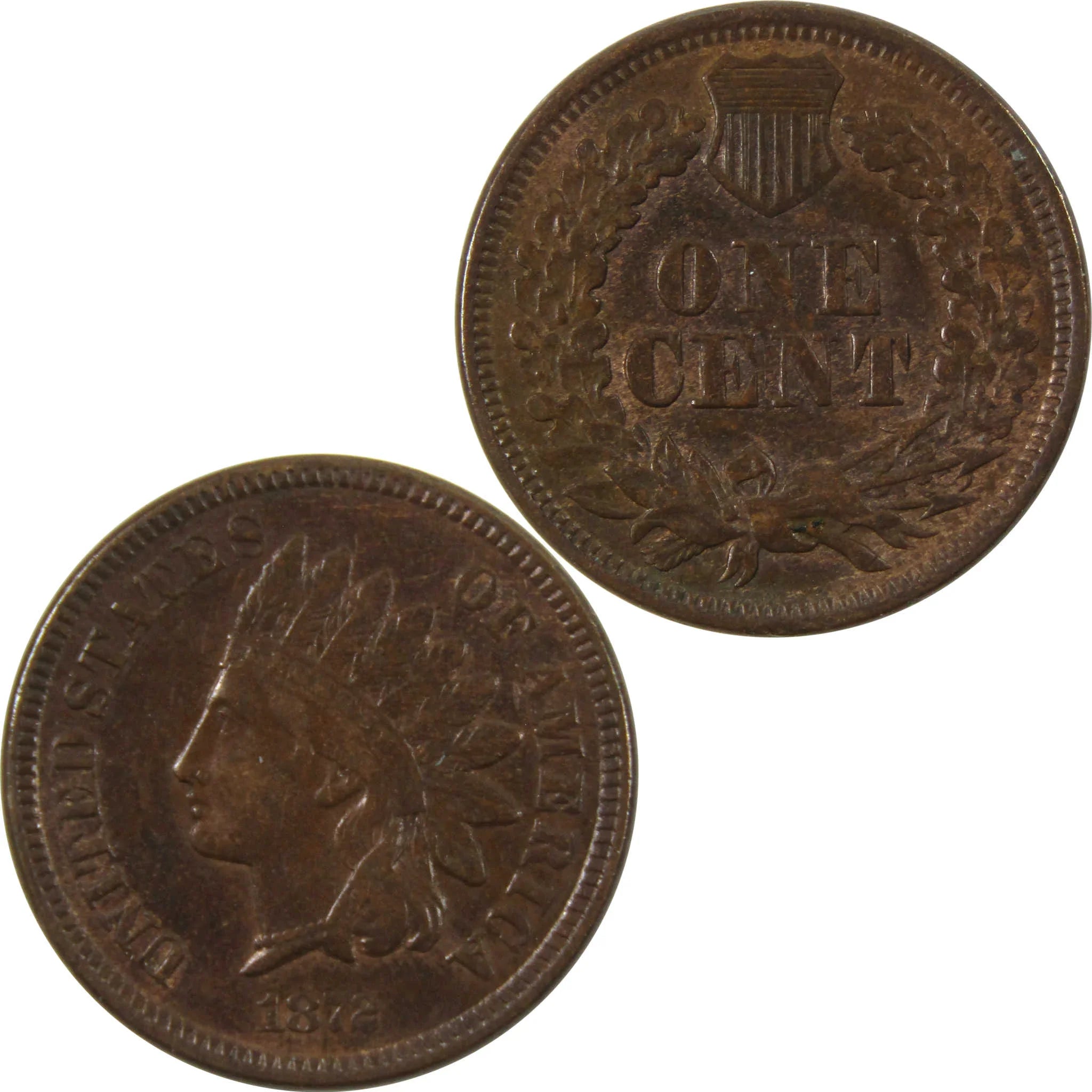 1872 Indian Head Cent XF EF Extremely Fine Penny 1c Coin SKU:I9597