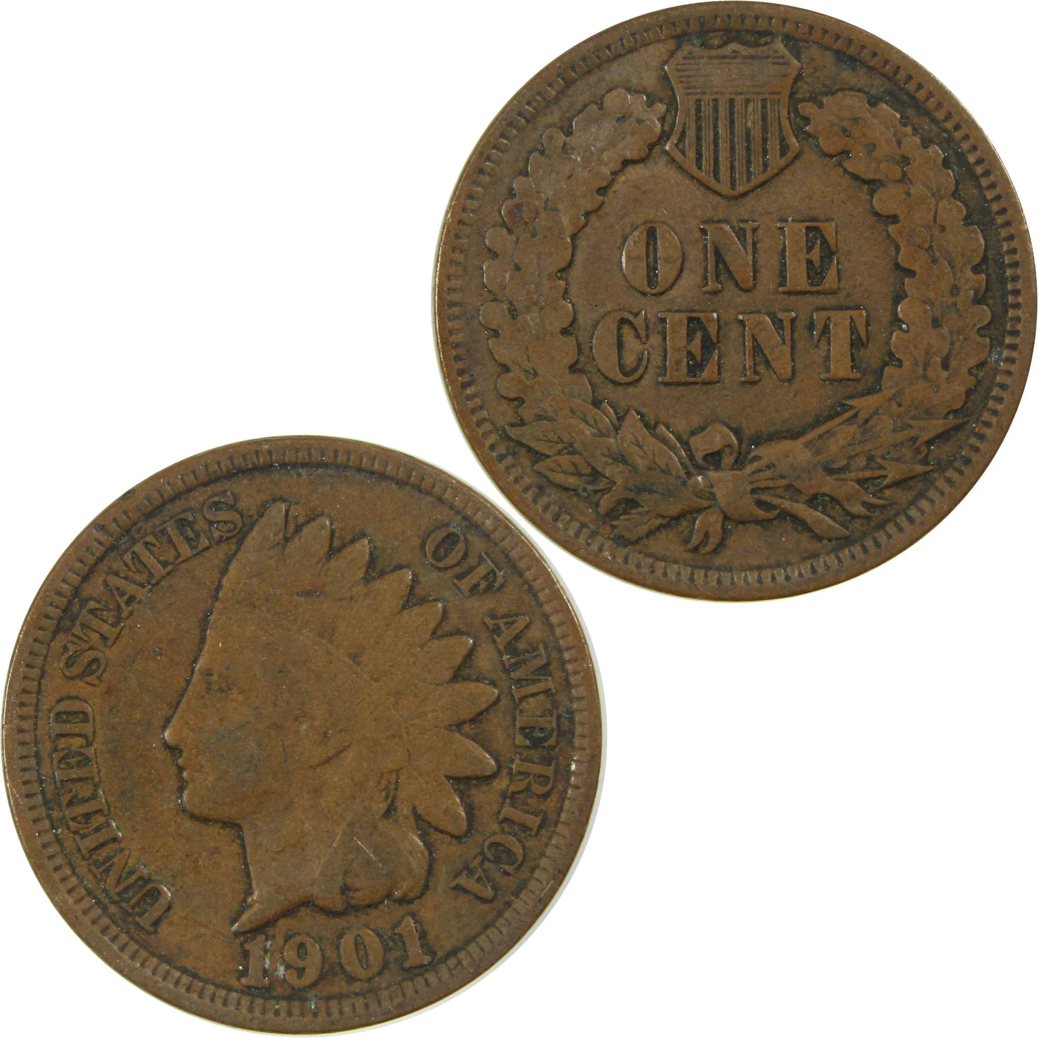 1901 Indian Head Cent VG Very Good Penny 1c Coin SKU:I27037