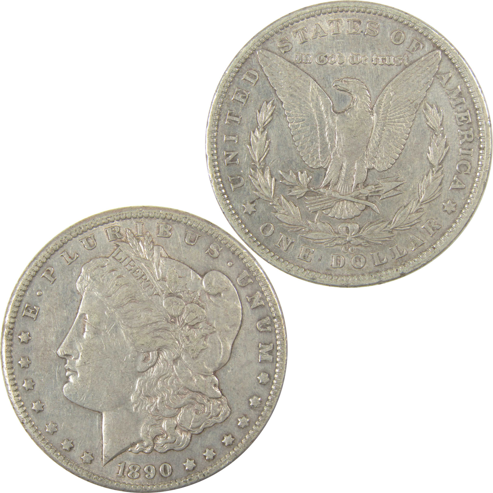 1890 CC Morgan Dollar XF EF Extremely Fine Silver $1 Coin SKU:I19721 - Morgan coin - Morgan silver dollar - Morgan silver dollar for sale - Profile Coins & Collectibles