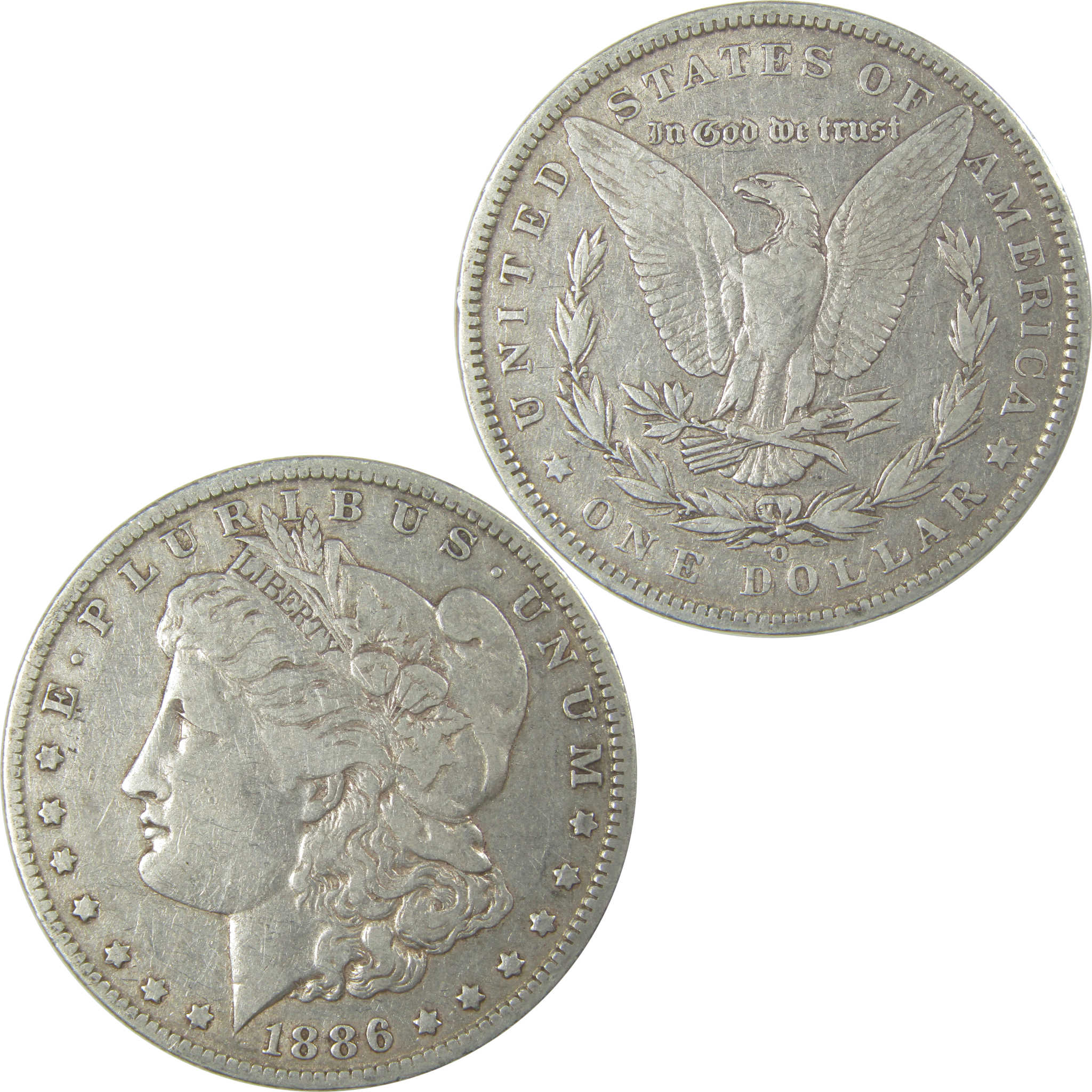 1886 O E on Reverse Morgan Dollar VF Very Fine Silver SKU:I20272 - Morgan coin - Morgan silver dollar - Morgan silver dollar for sale - Profile Coins & Collectibles