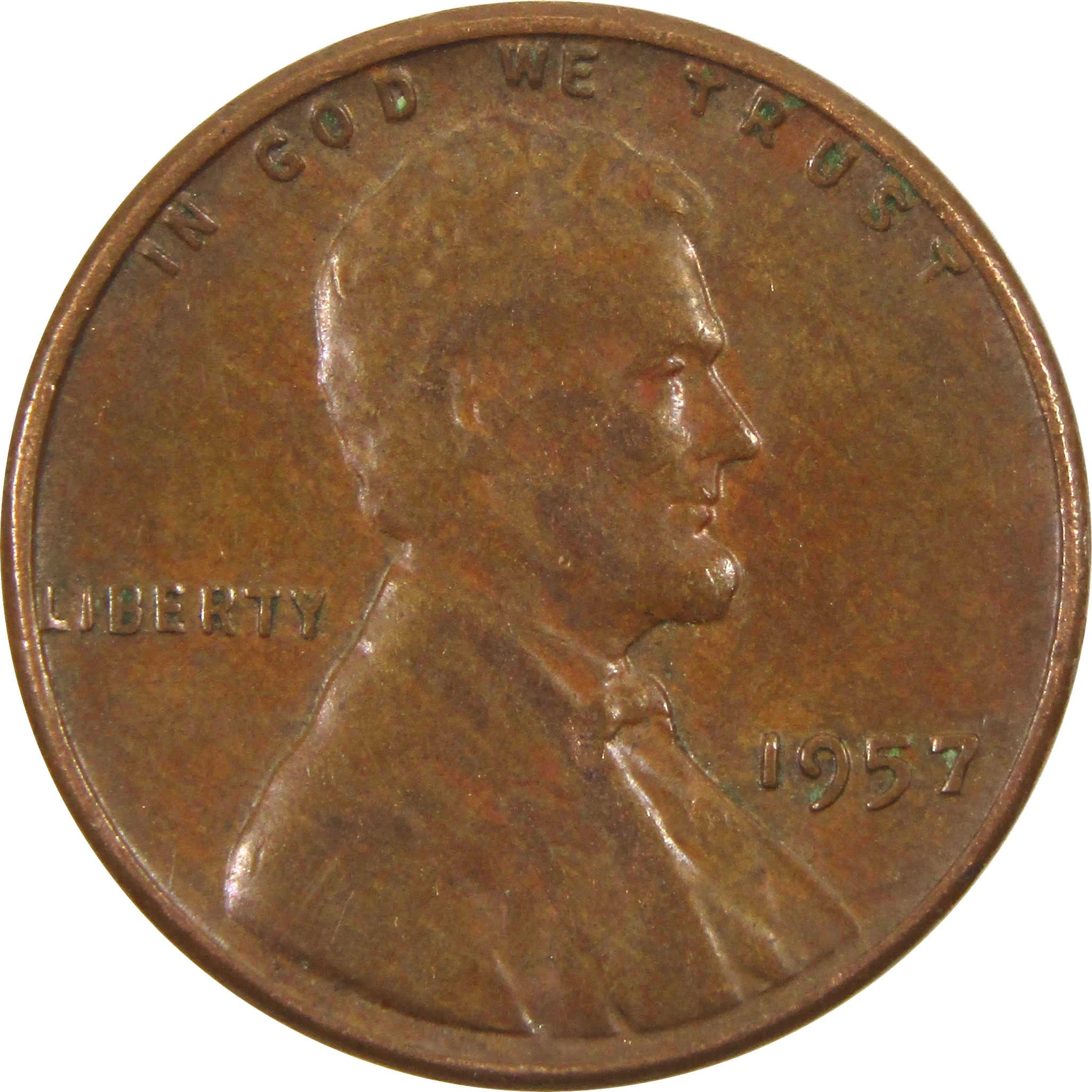 1957 Lincoln Wheat Cent AG About Good Penny 1c Coin