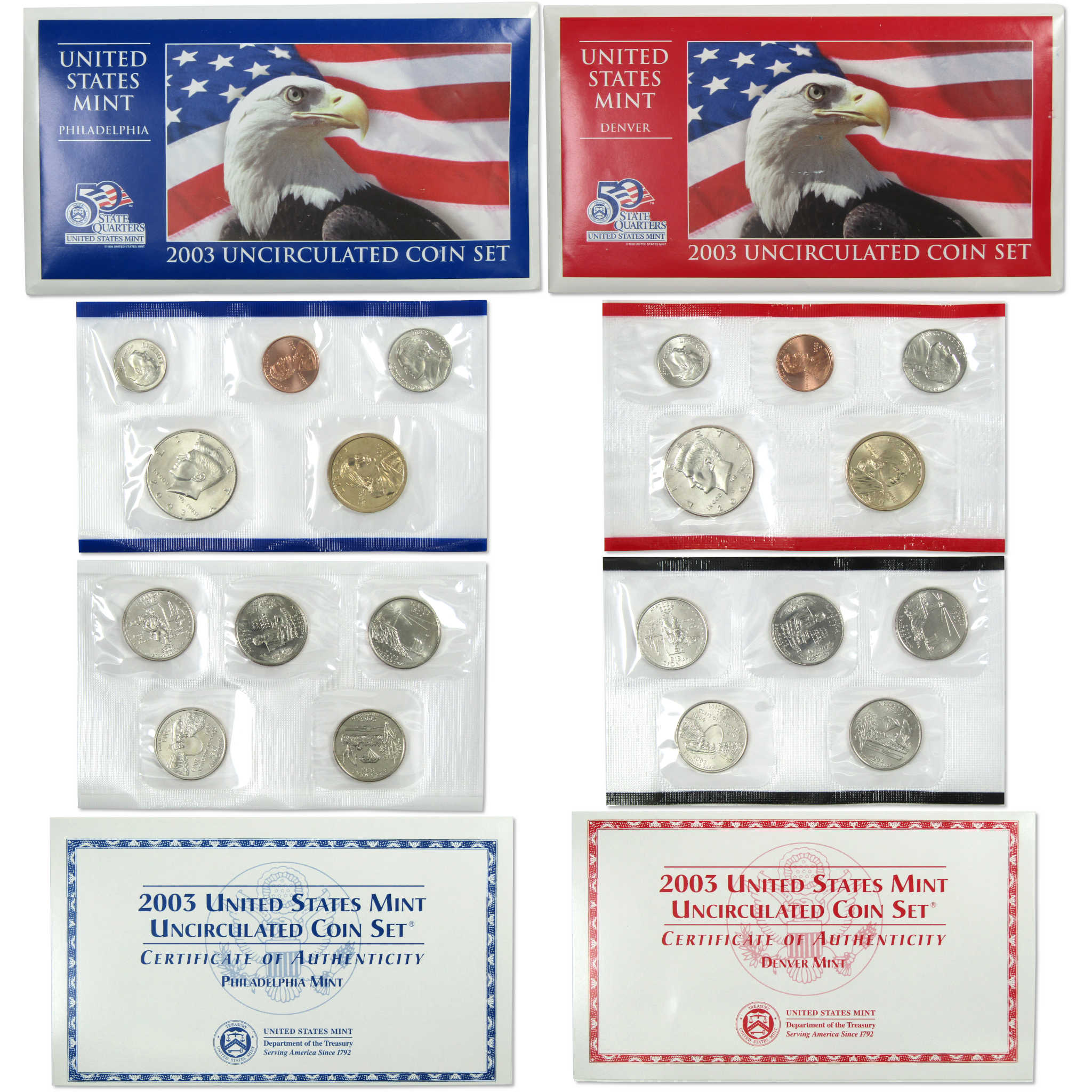 2003 Uncirculated Coin Set U.S Mint Government Packaging OGP COA
