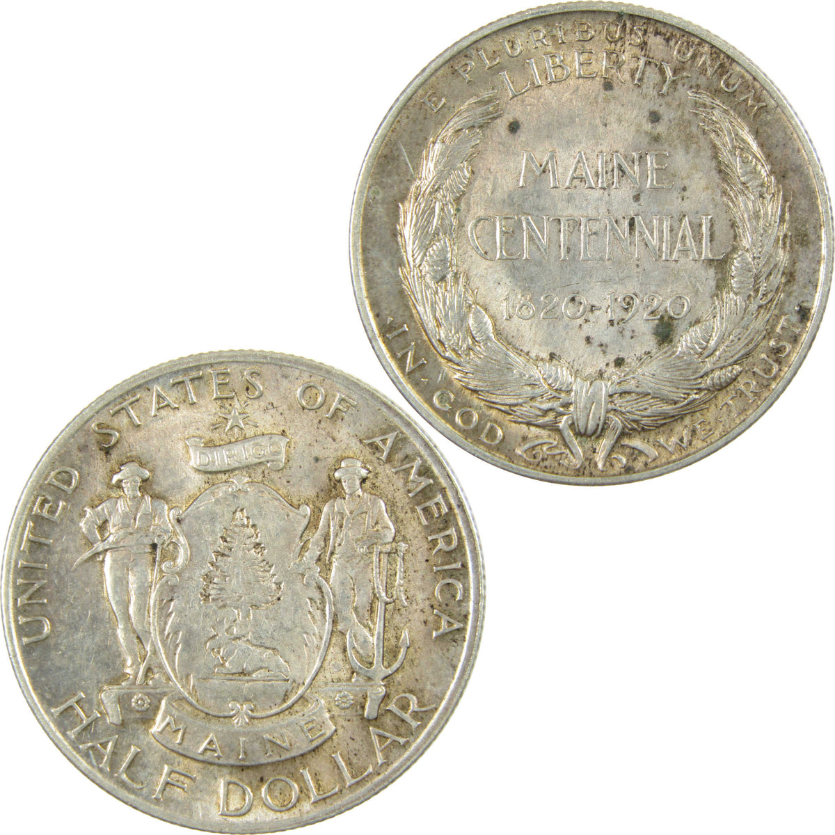 1920 Maine Centennial Commemorative Silver 50c AU Details SKU:CP1809