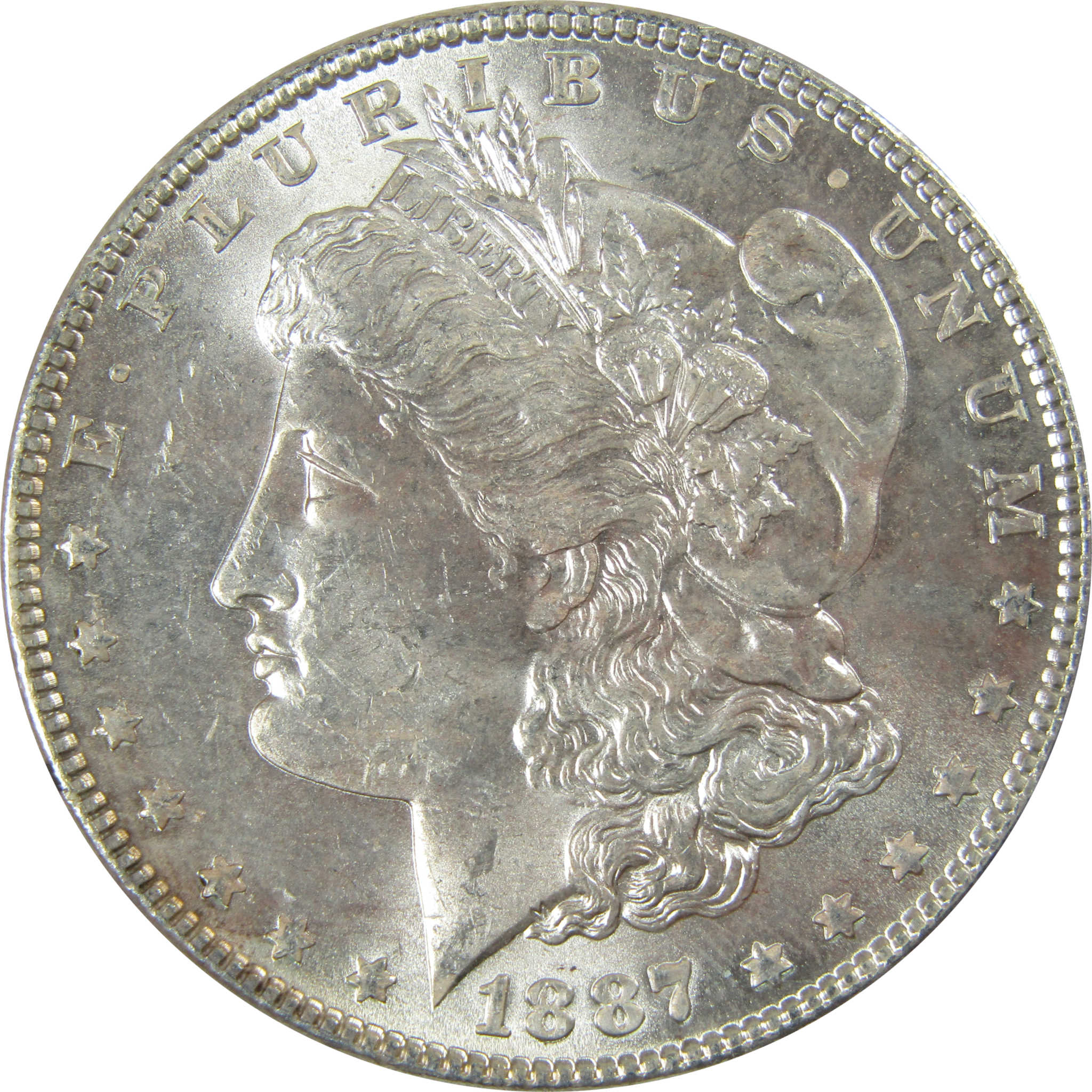 1887 Morgan Silver Dollar Uncirculated Mint State $1 Coin SKU:CP680 - Morgan coin - Morgan silver dollar - Morgan silver dollar for sale - Profile Coins & Collectibles