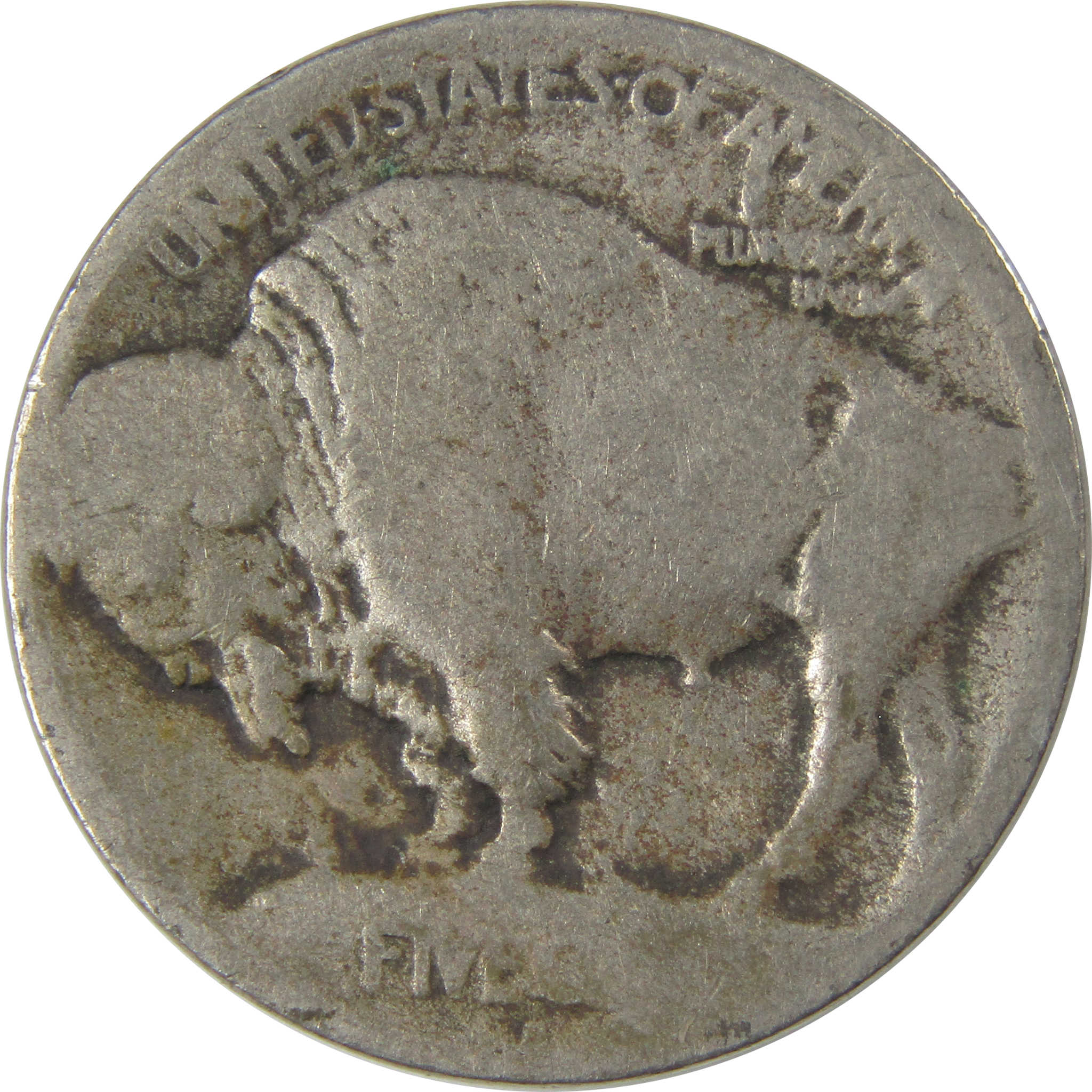 1913 S Type 1 Indian Head Buffalo Nickel 5c Coin No Date SKU:I22827