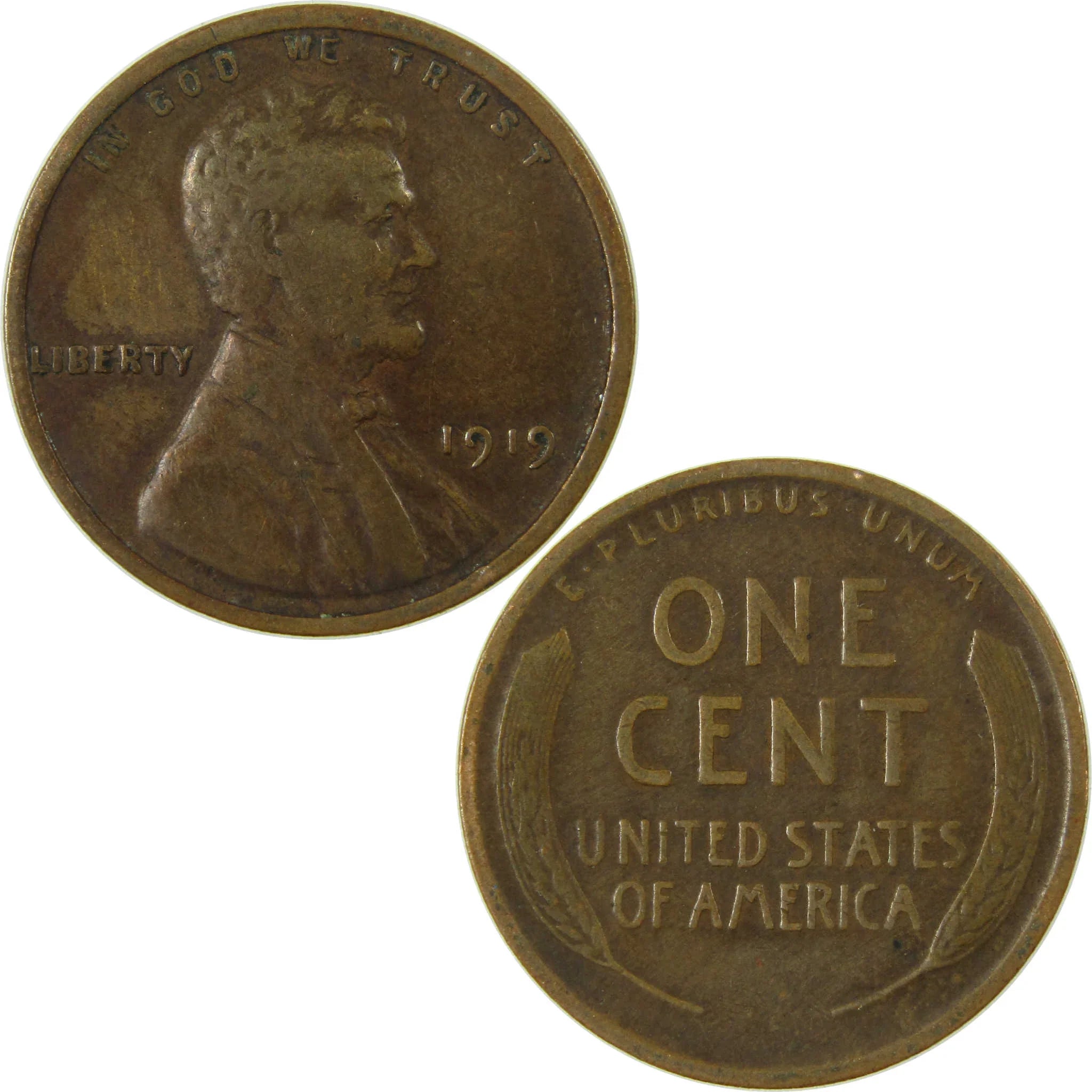 1919 Lincoln Wheat Cent VG Very Good Penny 1c Coin SKU:I26844
