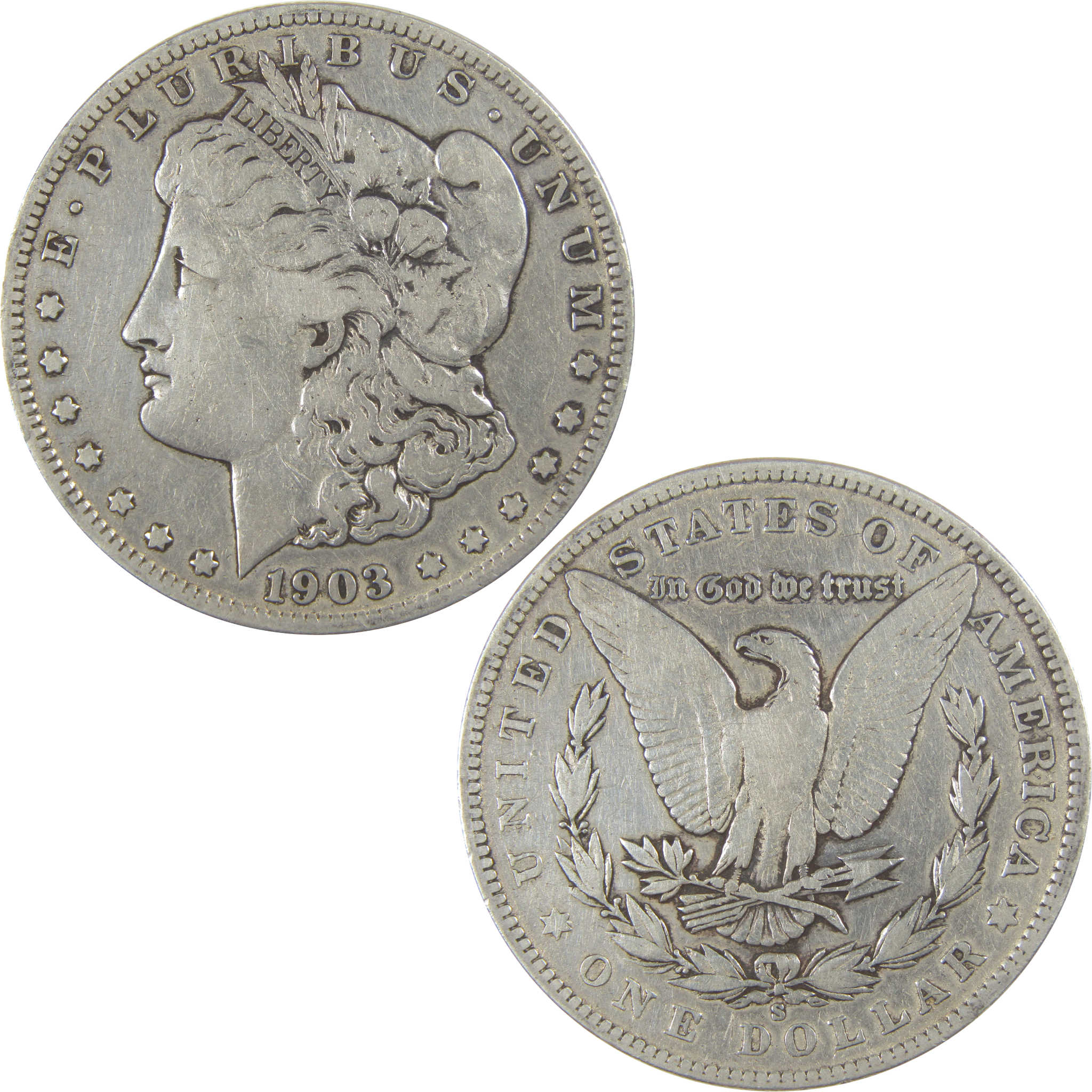 1903 S Morgan Dollar F Fine Details Silver $1 Coin SKU:I23416 - Morgan coin - Morgan silver dollar - Morgan silver dollar for sale - Profile Coins & Collectibles