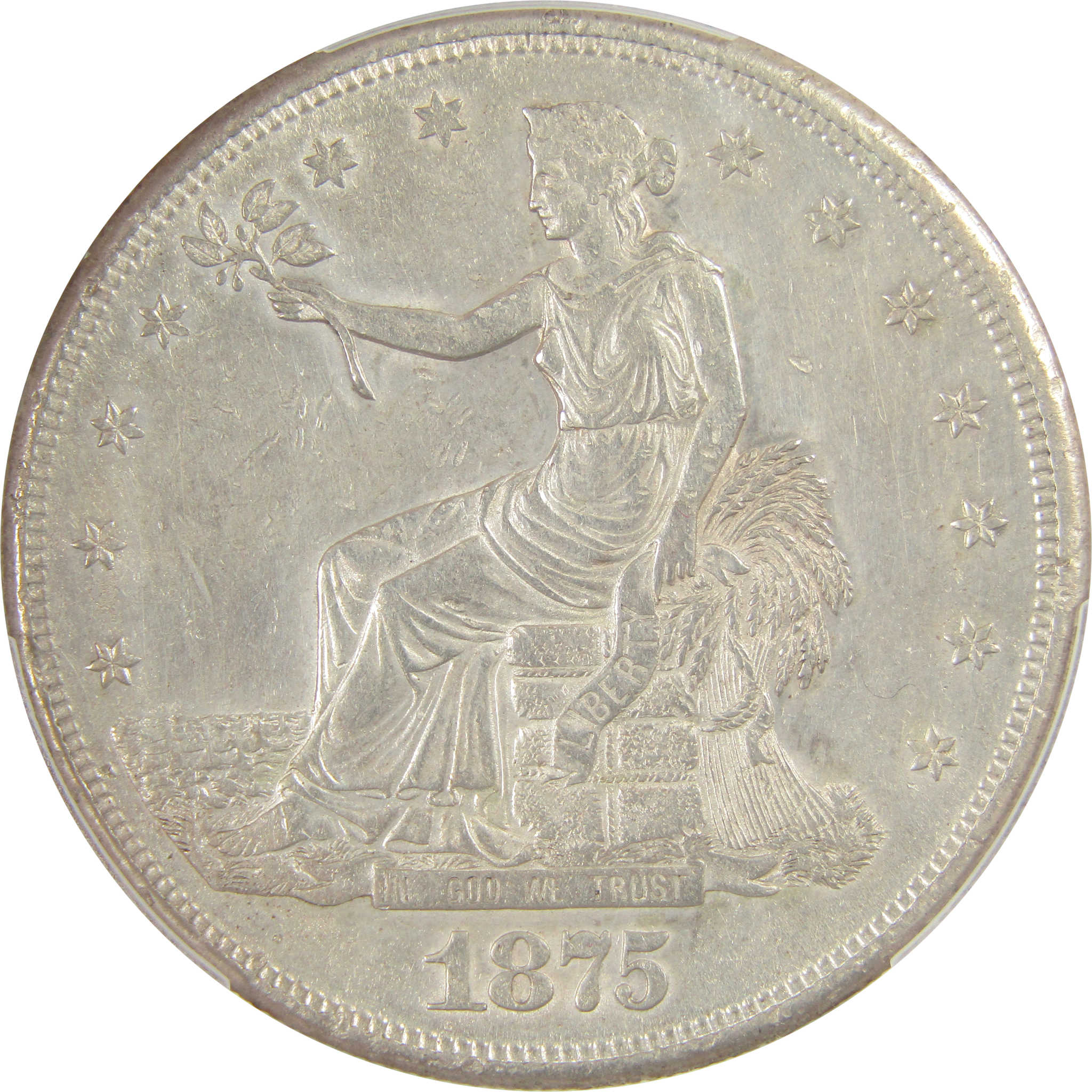 1875 S Trade Dollar AU Details PCGS Silver $1 Coin SKU:I20064