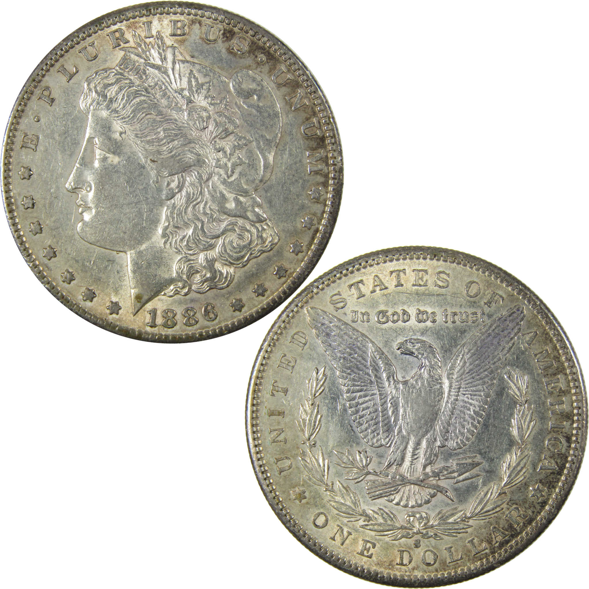 1886 S Morgan Silver Dollar XF EF Extremely Fine Details SKU:I28097 - Morgan coin - Morgan silver dollar - Morgan silver dollar for sale - Profile Coins & Collectibles