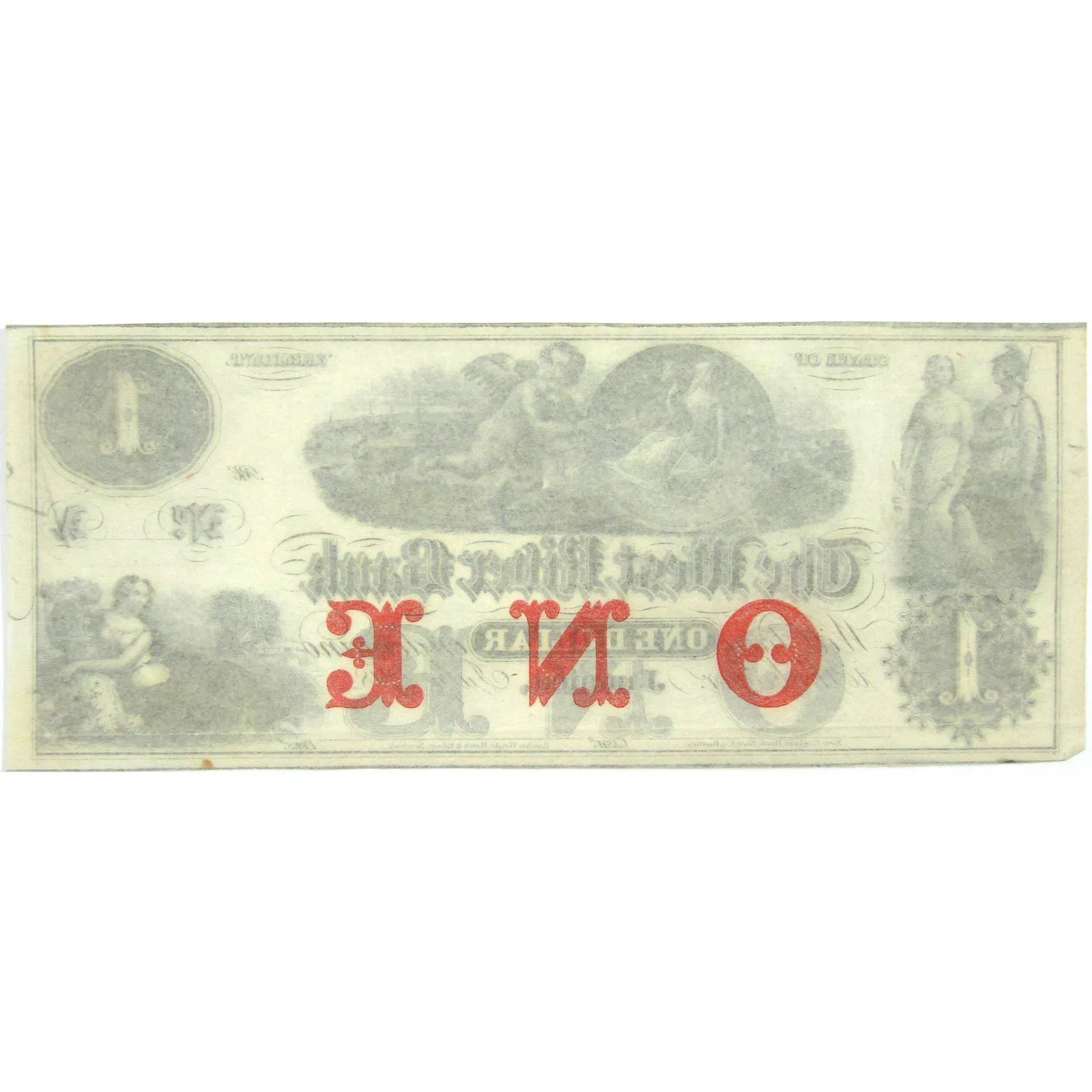 $1 Obsolete Note West River Bank Note Jamaica Vermont CU