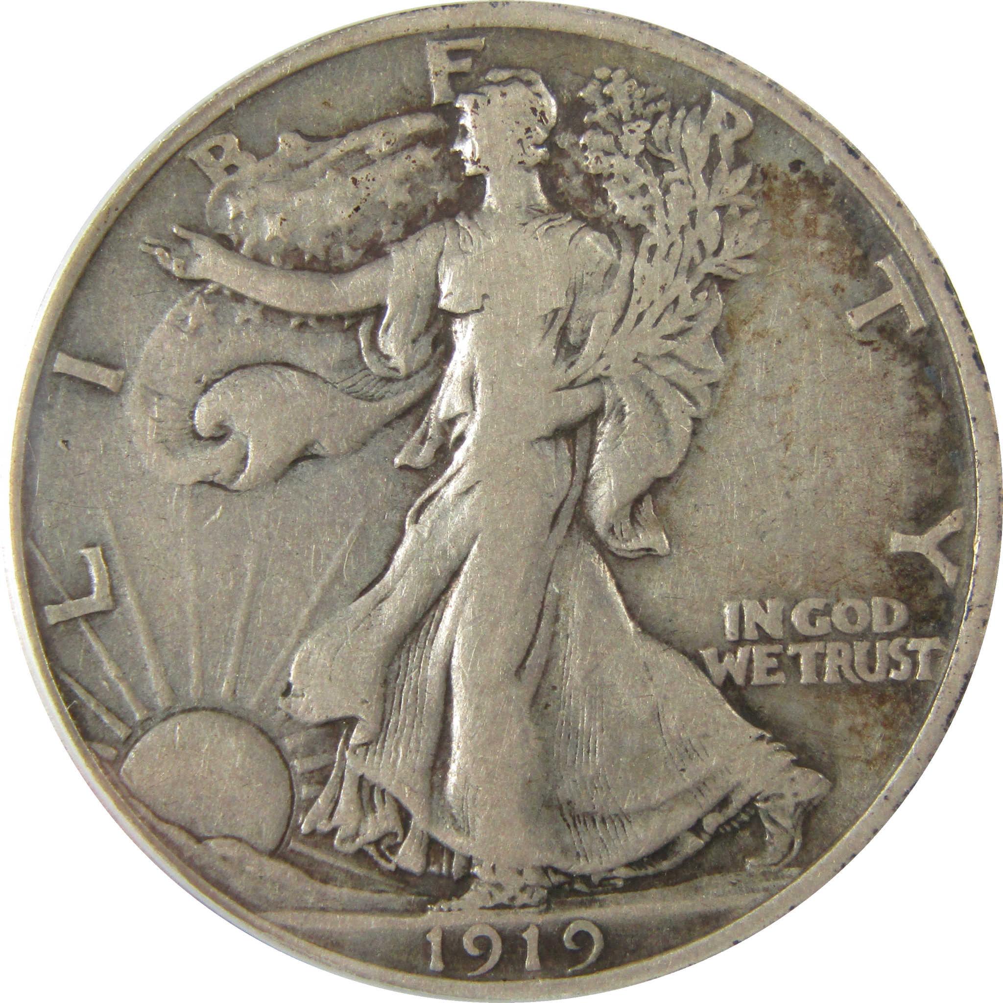 1919 Liberty Walking Silver 50c VF 20 ANACS 50c Coin SKU:I28013