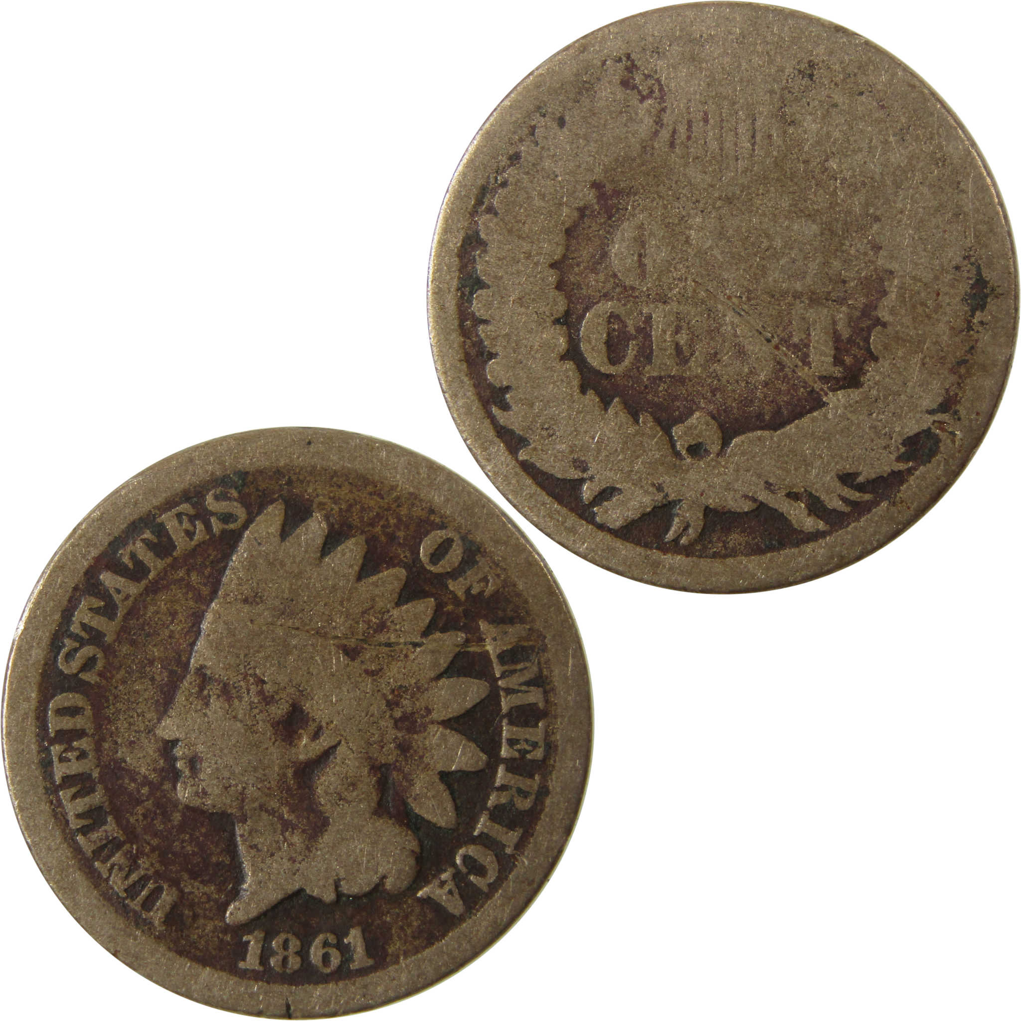 1861 Indian Head Cent G Good Details Penny 1c Coin SKU:CP1206