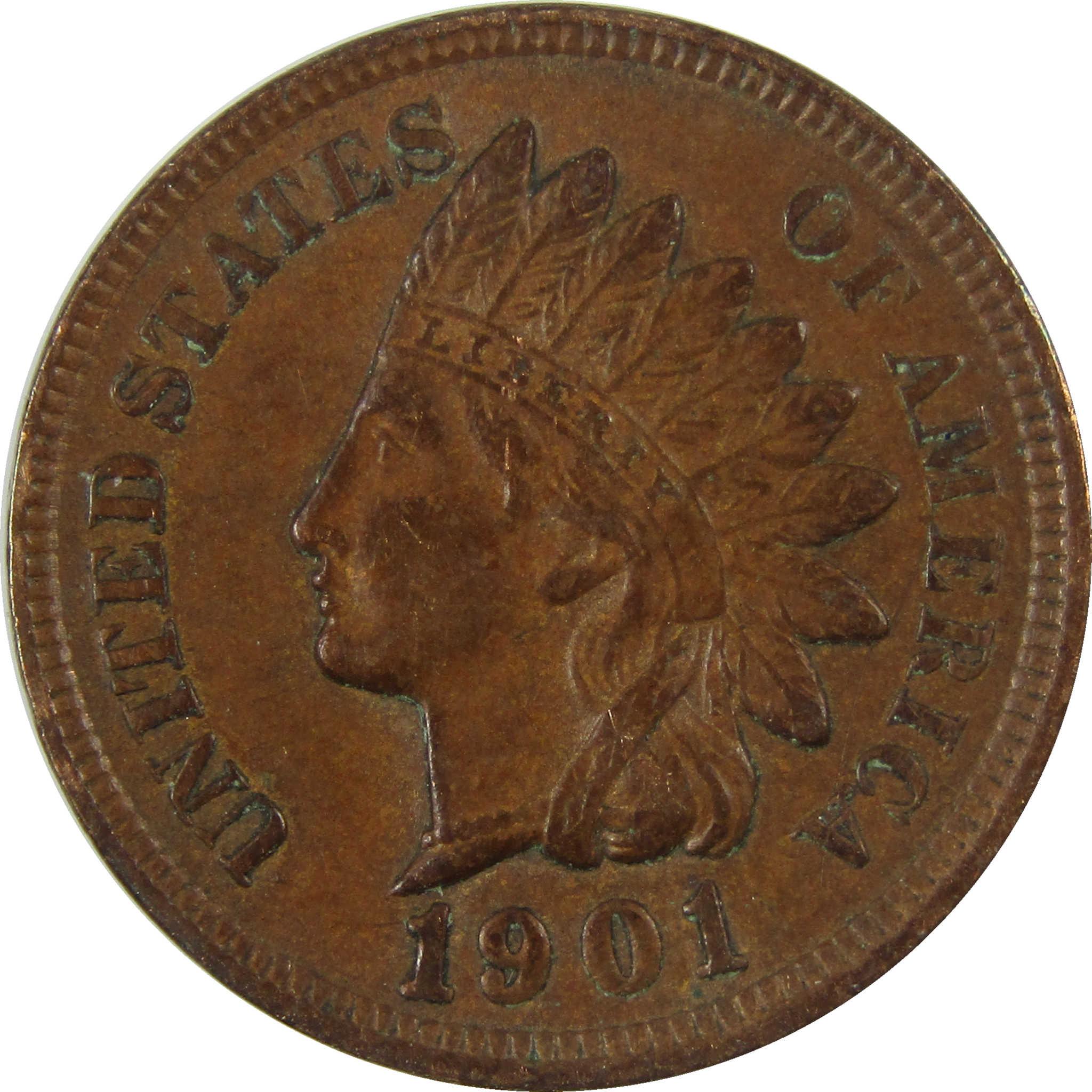 1901 Indian Head Cent XF EF Extremely Fine Penny 1c Coin SKU:I26927