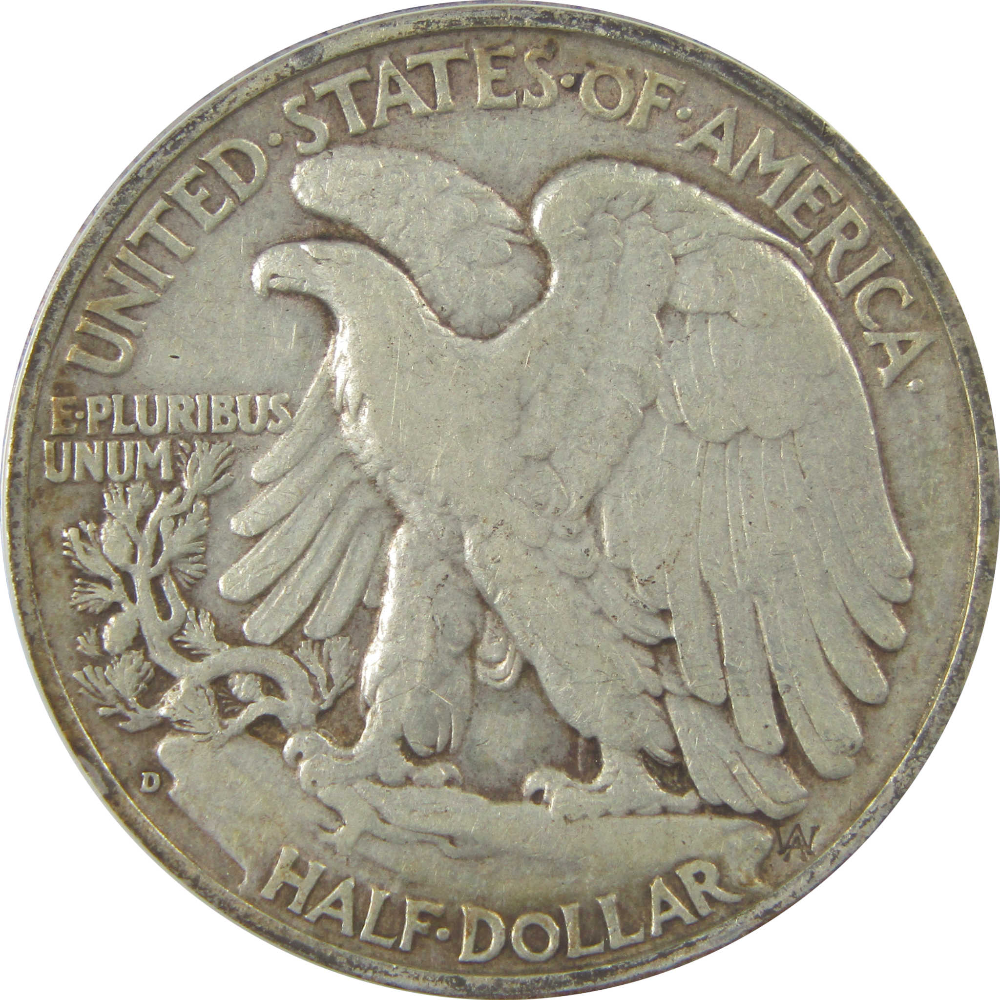 1938 D Liberty Walking Half Dollar VF 35 ANACS Silver SKU:I22189