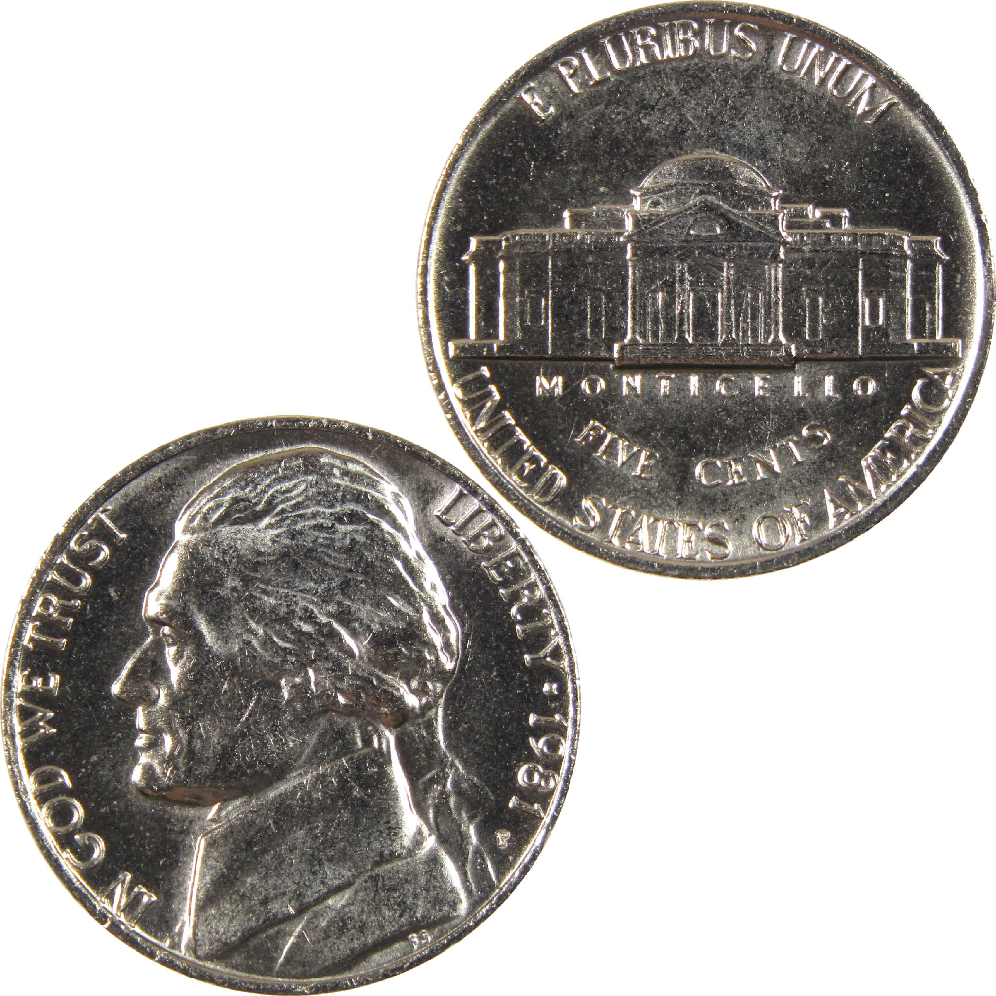 1981 P Jefferson Nickel Uncirculated 5c Coin