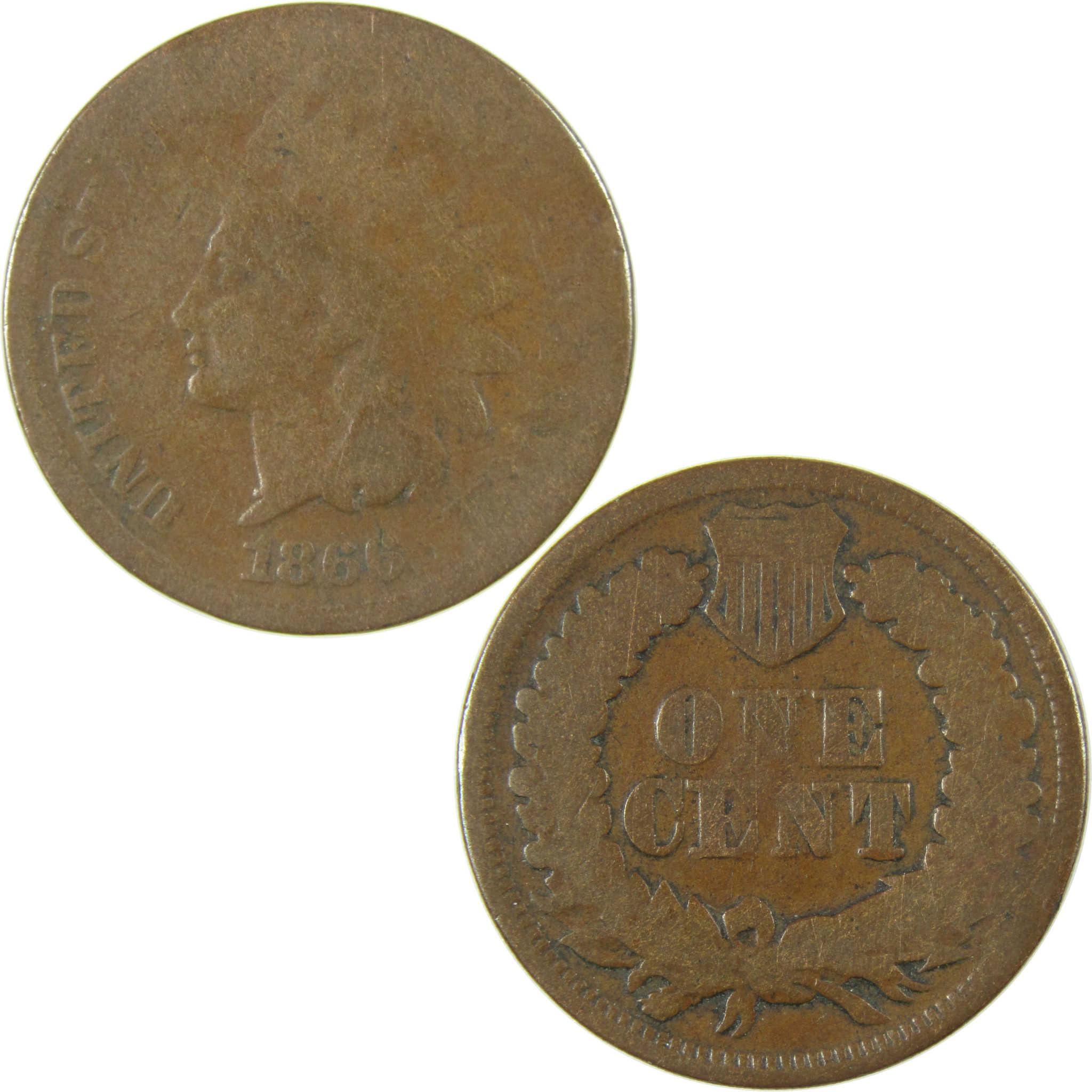 1866 Indian Head Cent G Good Penny 1c Coin Collectible SKU:I27817