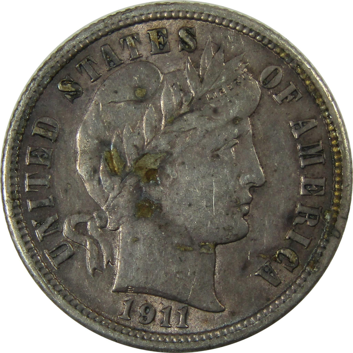 1911 Barber Silver Dime XF EF Extremely Fine Details SKU:CP1018