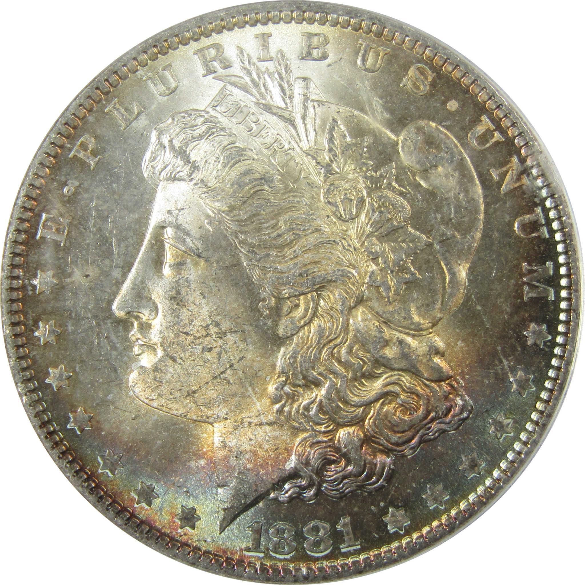 1881 Morgan Silver Dollar MS 63 ANACS Uncirculated Toned SKU:I25791