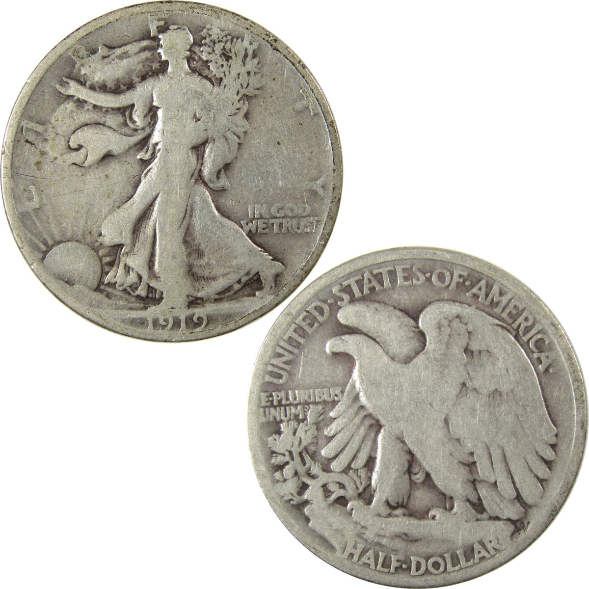 1919 Liberty Walking Silver Half Dollar VG Very Good Coin SKU:I22773