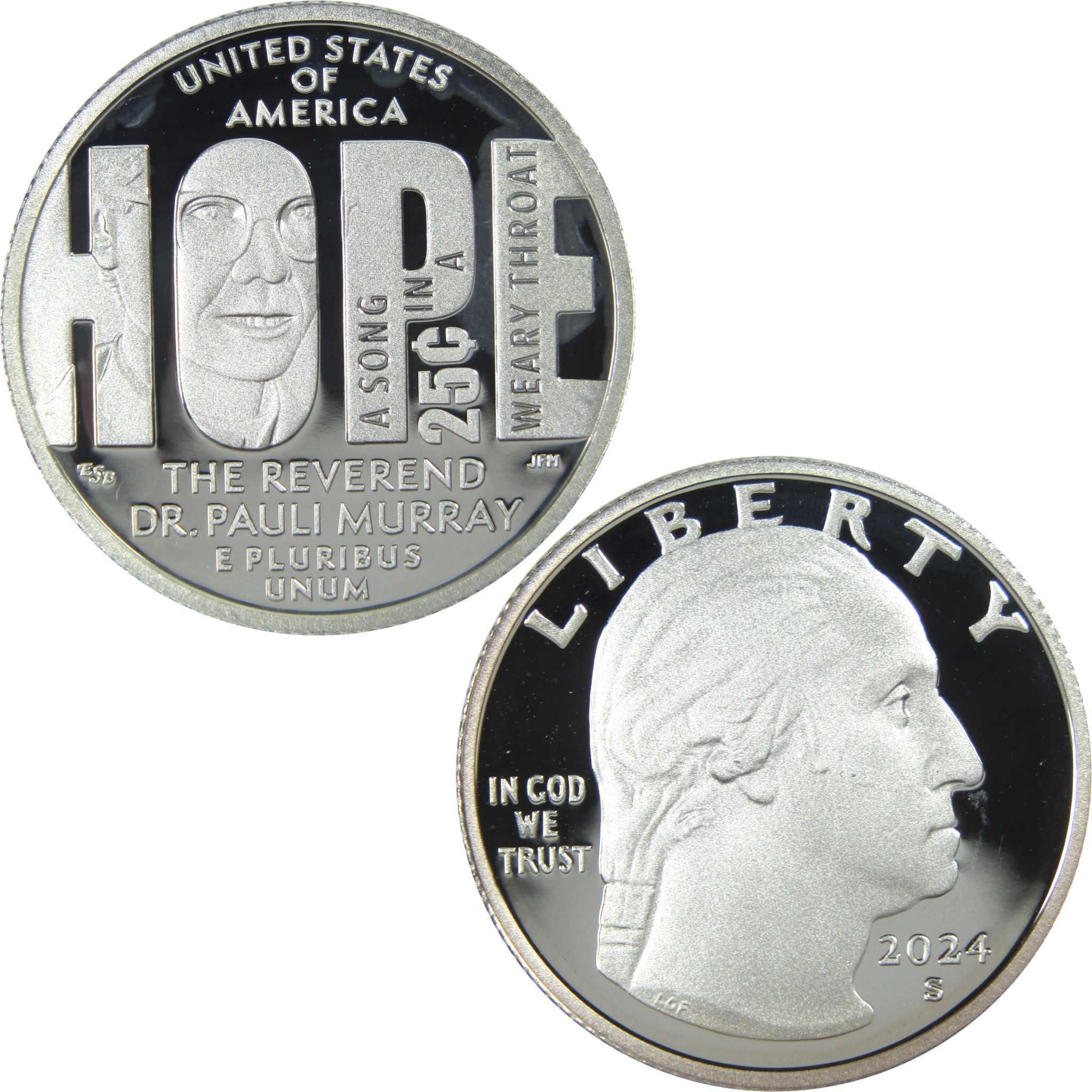 2024 S Pauli Murray American Women Silver Quarter Proof 25c Coin