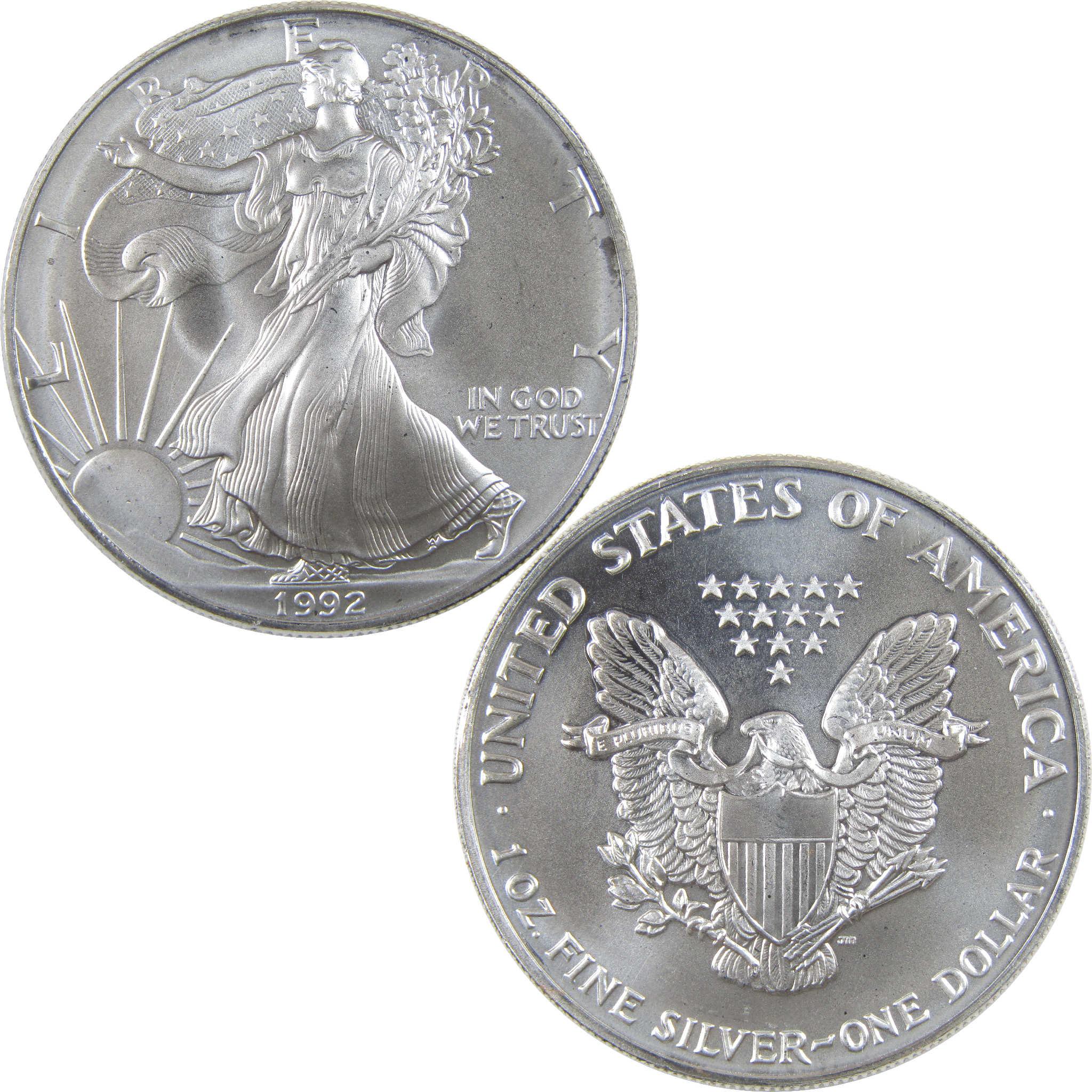 1992 American Silver Eagle Uncirculated Bullion $1 Coin