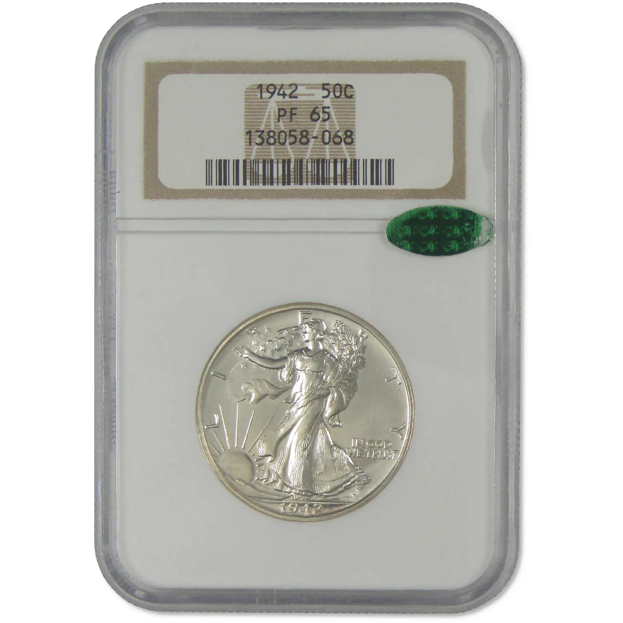 1942 Liberty Walking Half Dollar PF 65 NGC CAC Silver Proof 50c Coin