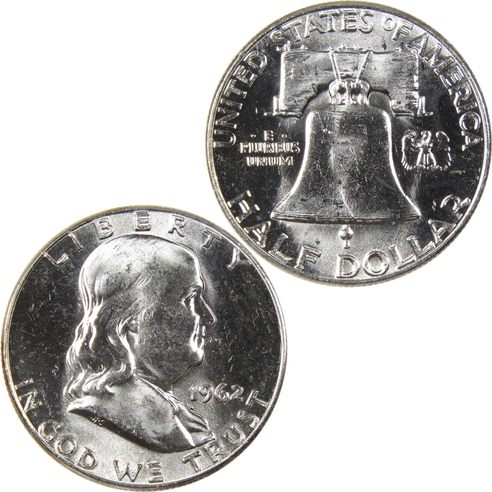 1962 Franklin Half Dollar Uncirculated Silver 50c Coin
