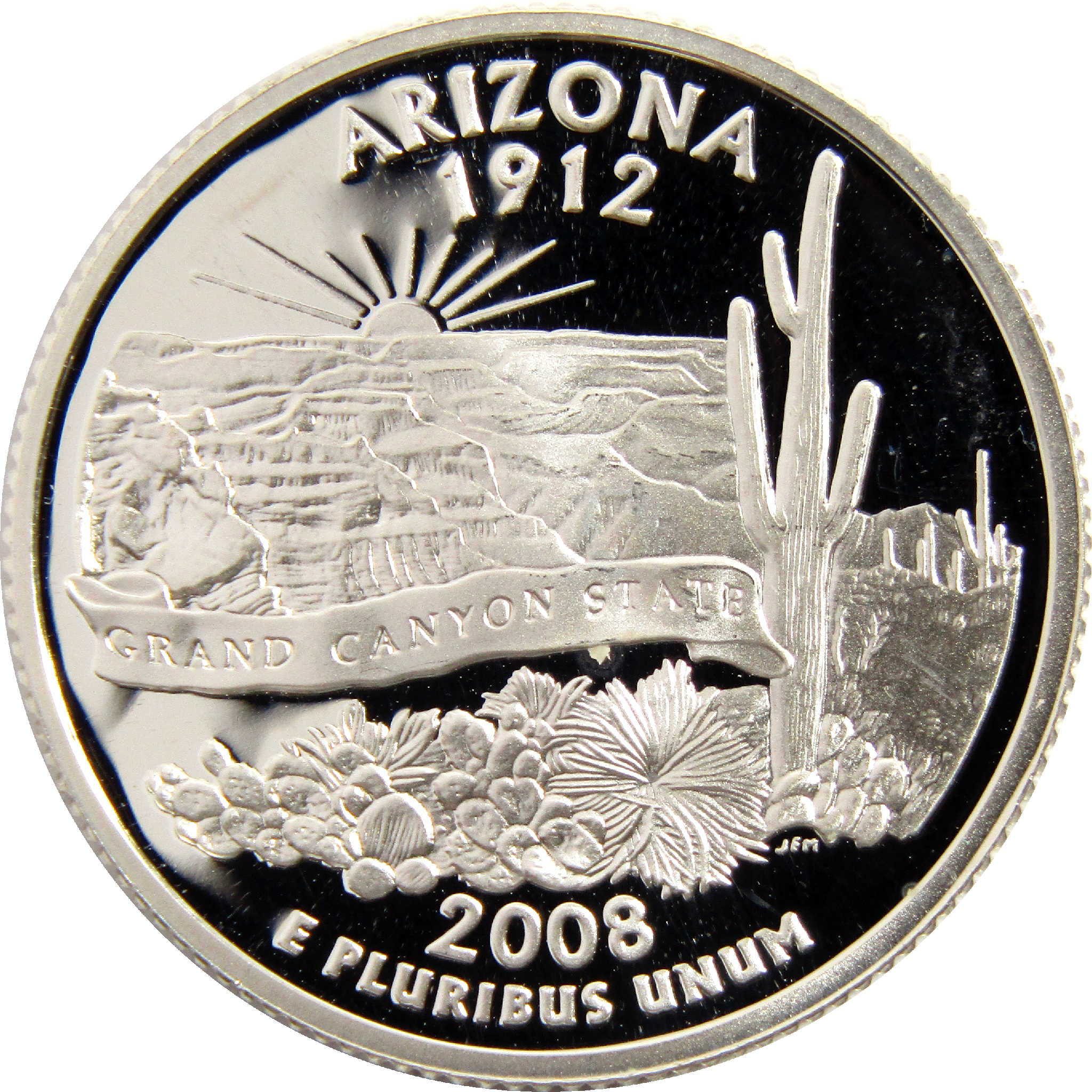2008 S Arizona State Quarter Choice Proof Silver 25c Coin