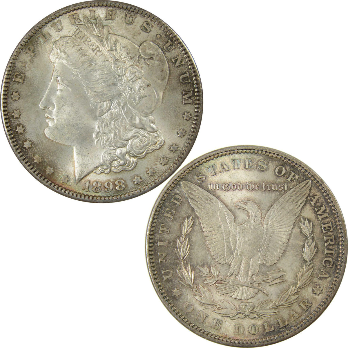 1898 Morgan Silver$1 Uncirculated Mint State $1 Coin Toned SKU:CP654