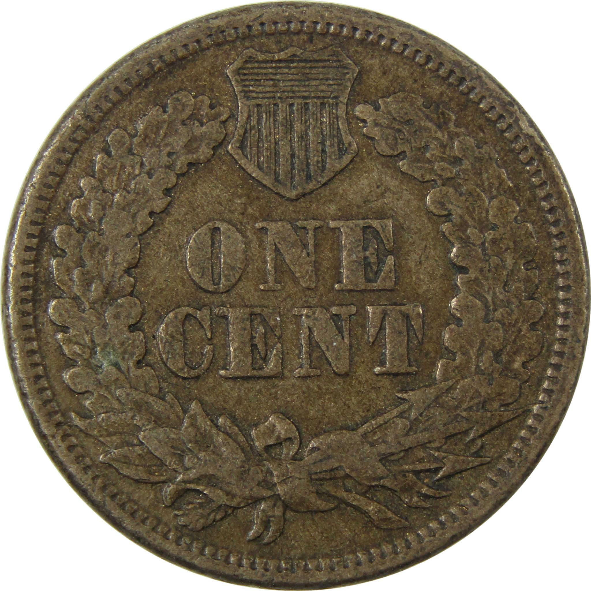 1863 Indian Head Cent F Fine Penny 1c Coin SKU:CP1279