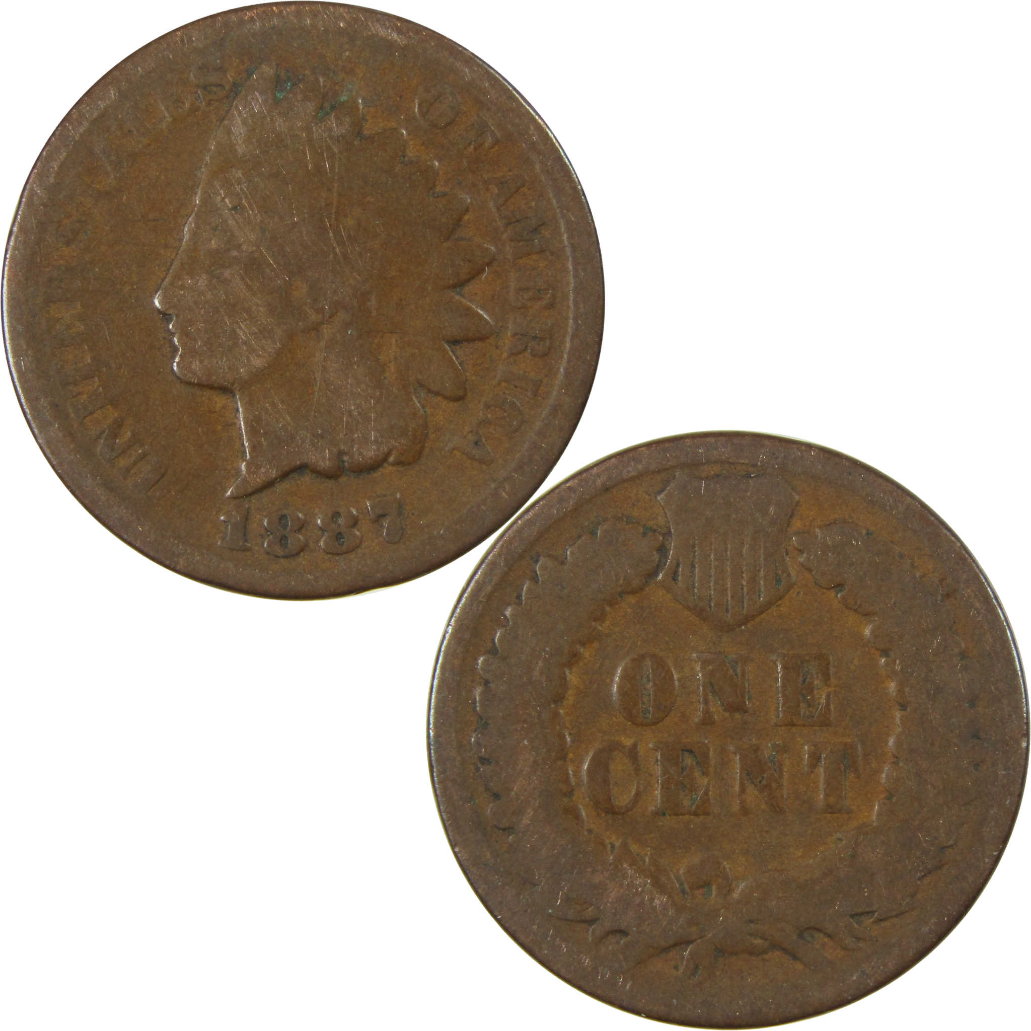 1887 Indian Head Cent G Good Penny 1c Coin SKU:I27053
