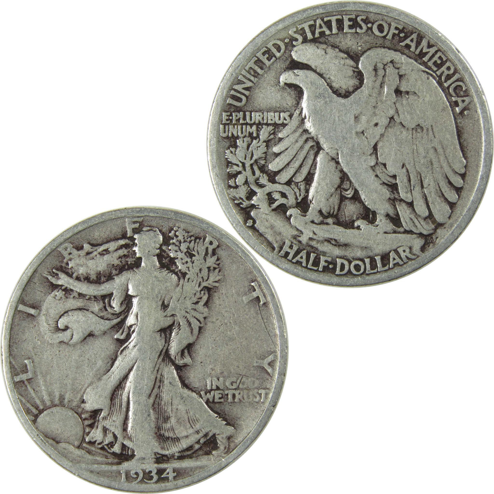 1934 S Liberty Walking Silver Half Dollar VG Very Good SKU:CP523
