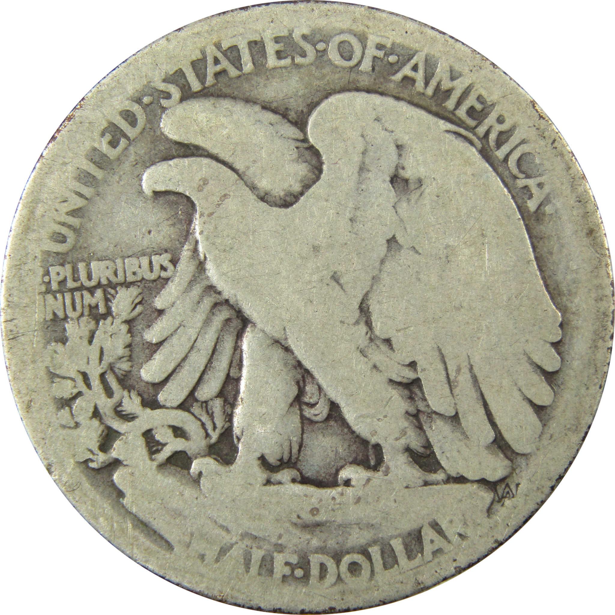 1917 S Obverse Liberty Walking Silver 50cAG About Good SKU:CP1448