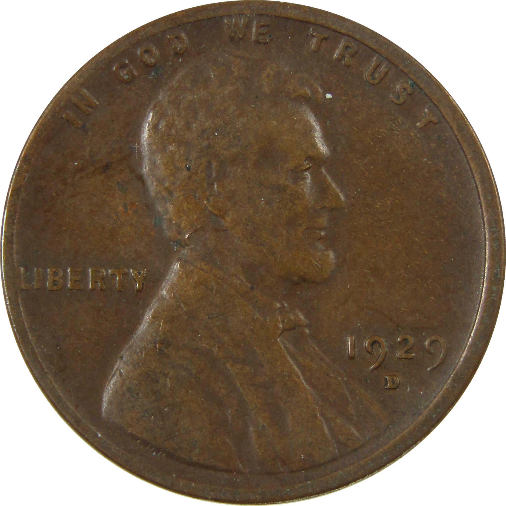 1929 D Lincoln Wheat Cent VG Very Good Penny 1c Coin SKU:I27204