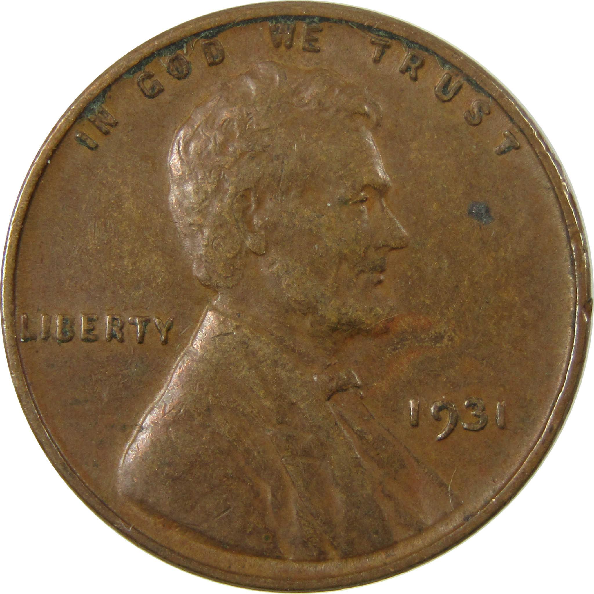 1931 Lincoln Wheat Cent VF Very Fine Penny 1c Coin SKU:I26706