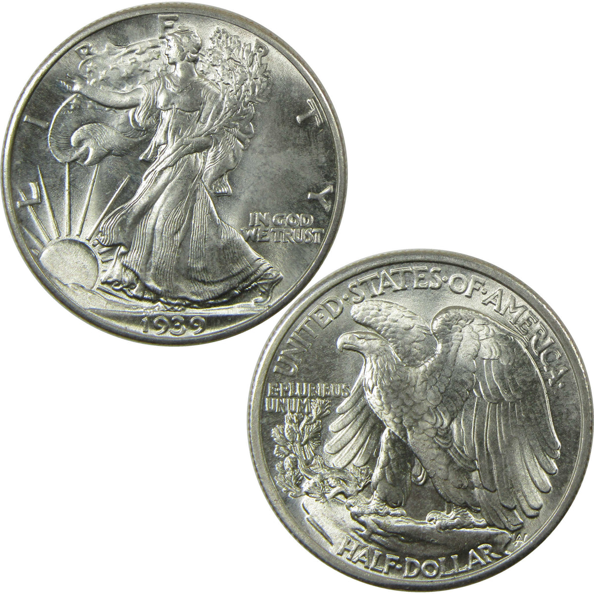 1939 Liberty Walking Silver Half Dollar Uncirculated 50c Coin
