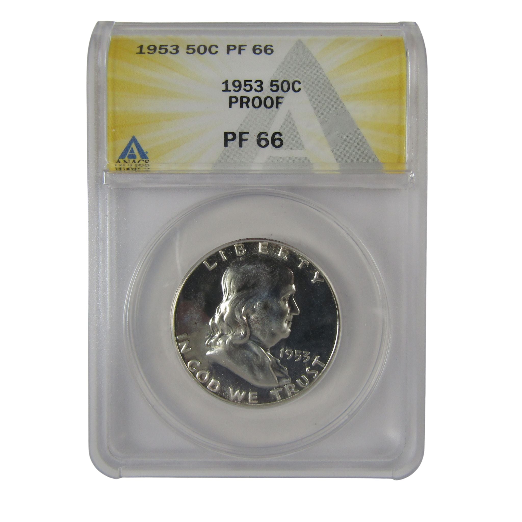 1953 Franklin Half Dollar PF 66 ANACS Silver Proof 50c Coin SKU:I23043