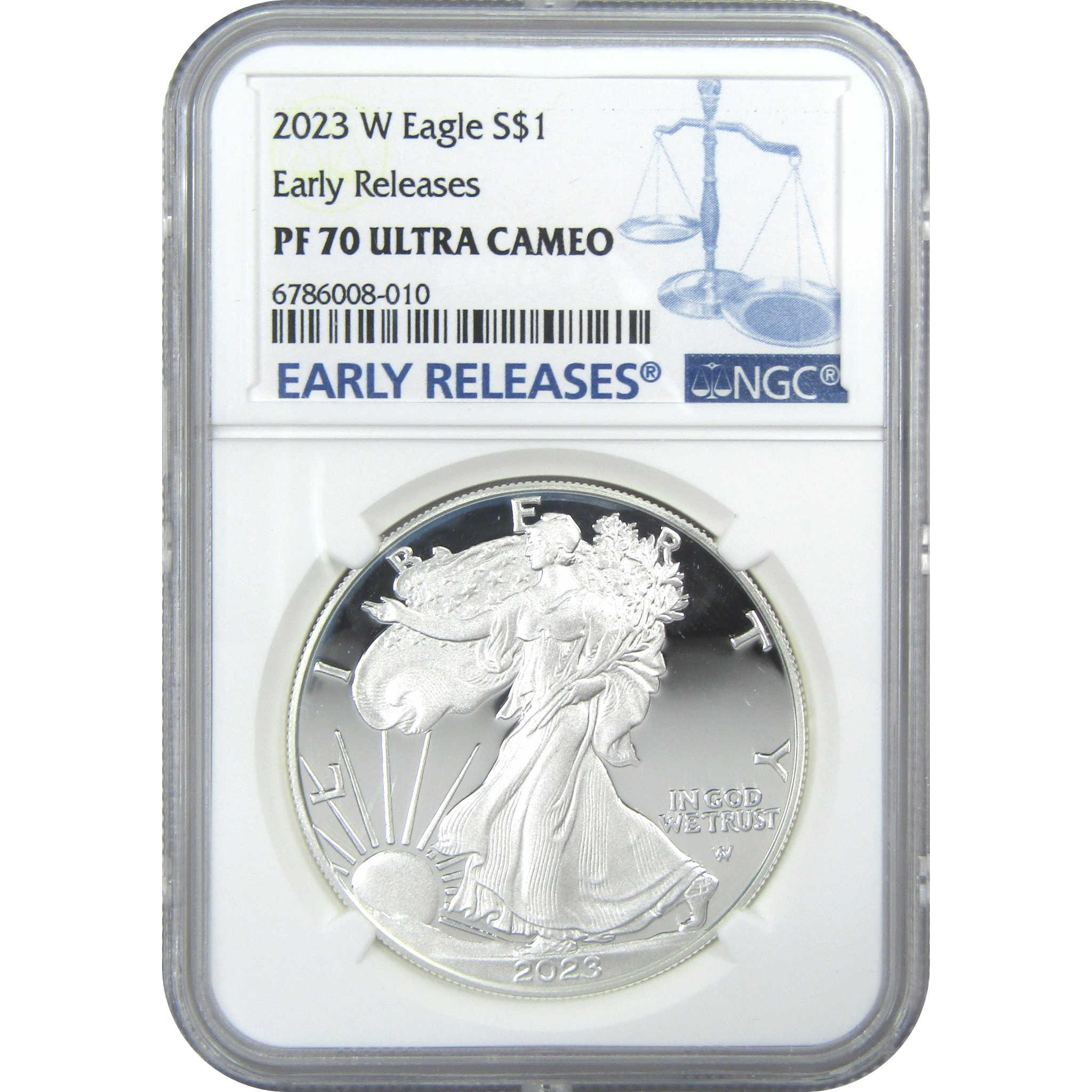 2023 W American Silver Eagle PF 70 UCAM NGC Proof Early Releases