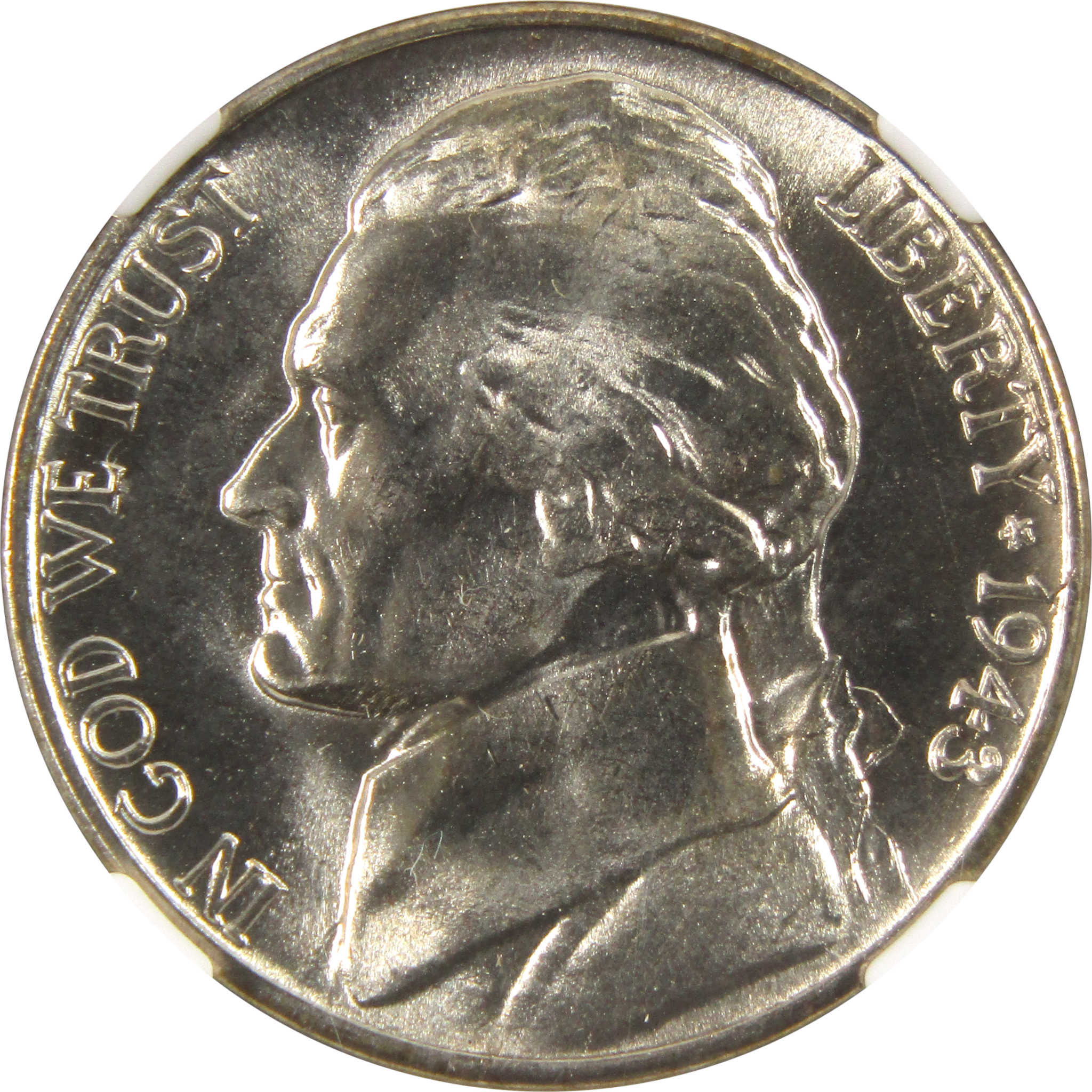 1943 D Jefferson Nickel MS 68 NGC 35% Wartime Silver 5c Unc SKU:I9724