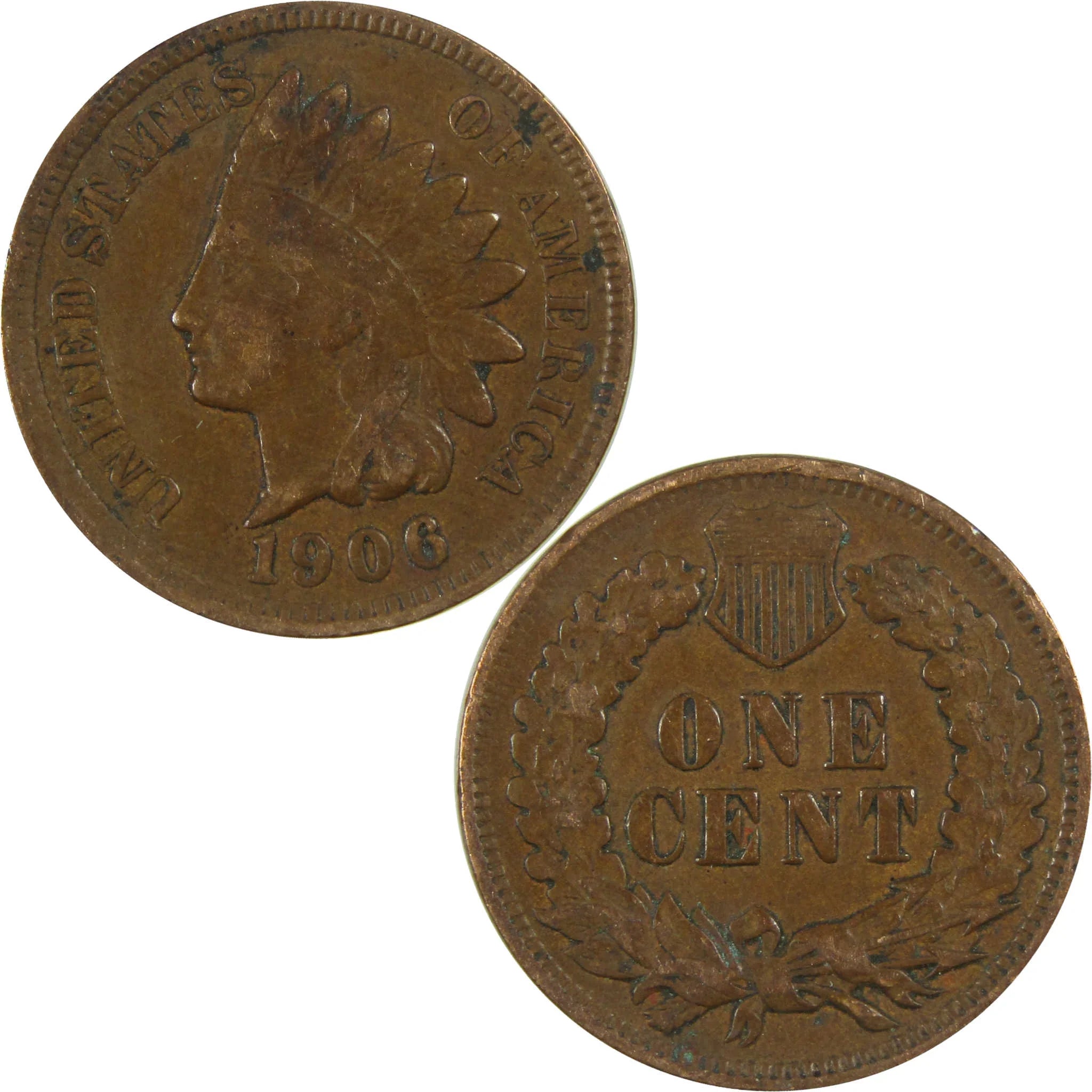 1906 Indian Head Cent VF Very Fine Penny 1c Coin SKU:I27024